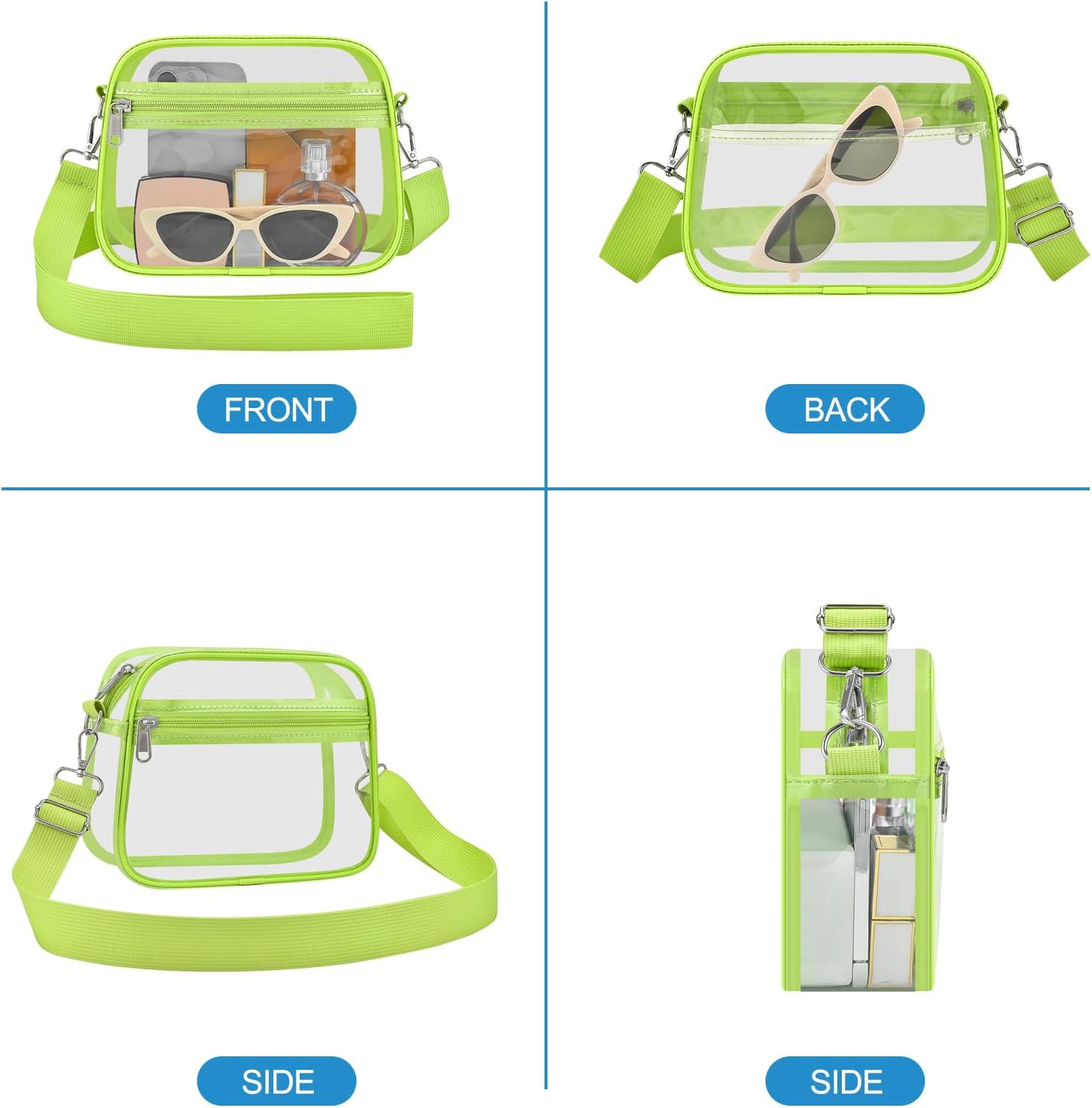 Clear Bag for Stadium Events Stadium Approved Women's Top-Handle Handbags | Mini Small Clear Bag Purse with Wide Adjustable Strap and Front Pocket for Sports Concerts, Festivals thumbnail