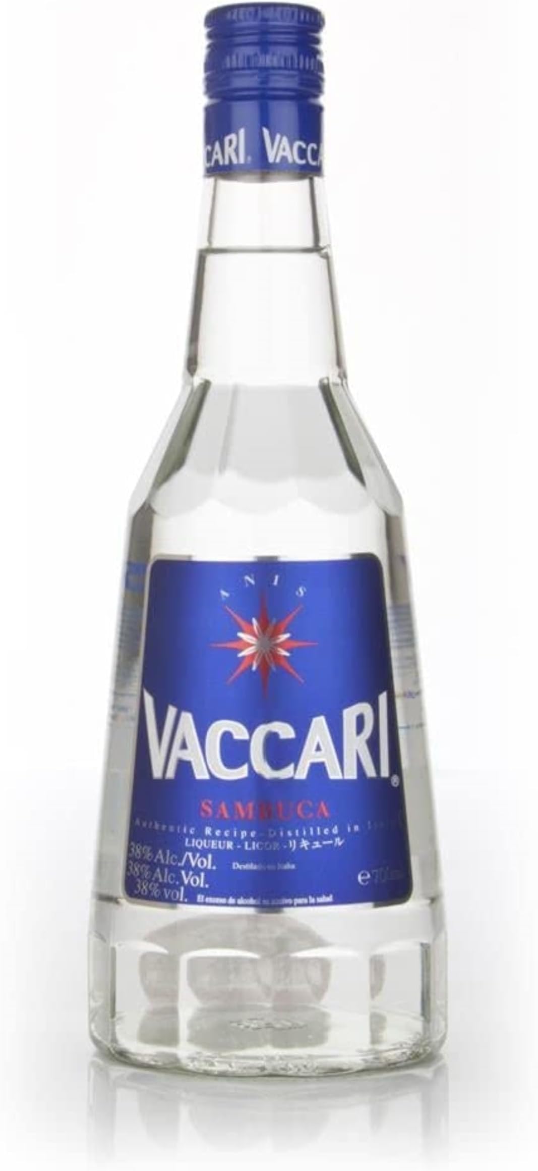 Vaccari Sambuca, 70cl – Italian Liqueur Flavoured with Chinese Star Anise & Mediterranean Anise for Deep, Spicy Taste – Traditional Liqueurs from Italy for Cocktails & Sipping