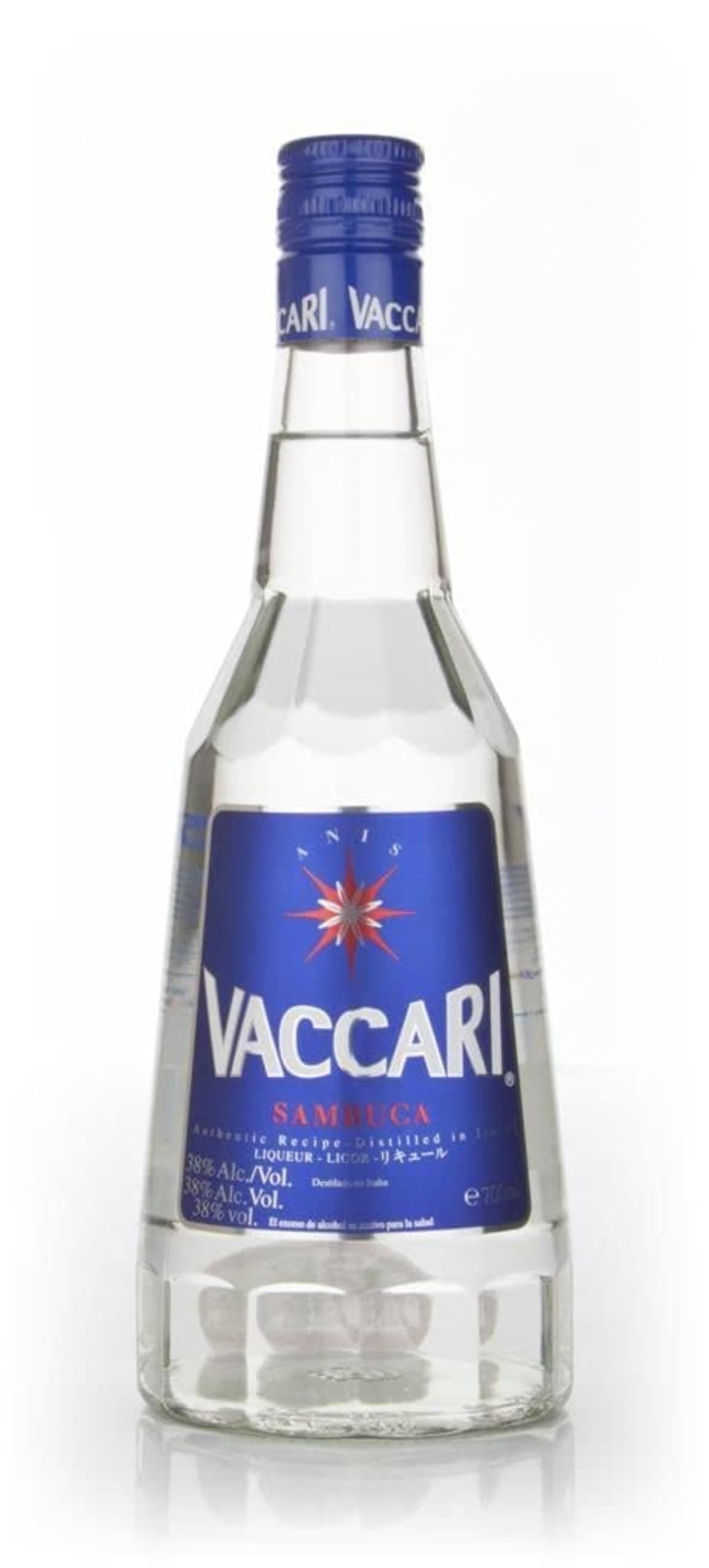 Vaccari Sambuca, 70cl – Italian Liqueur Flavoured with Chinese Star Anise & Mediterranean Anise for Deep, Spicy Taste – Traditional Liqueurs from Italy for Cocktails & Sipping