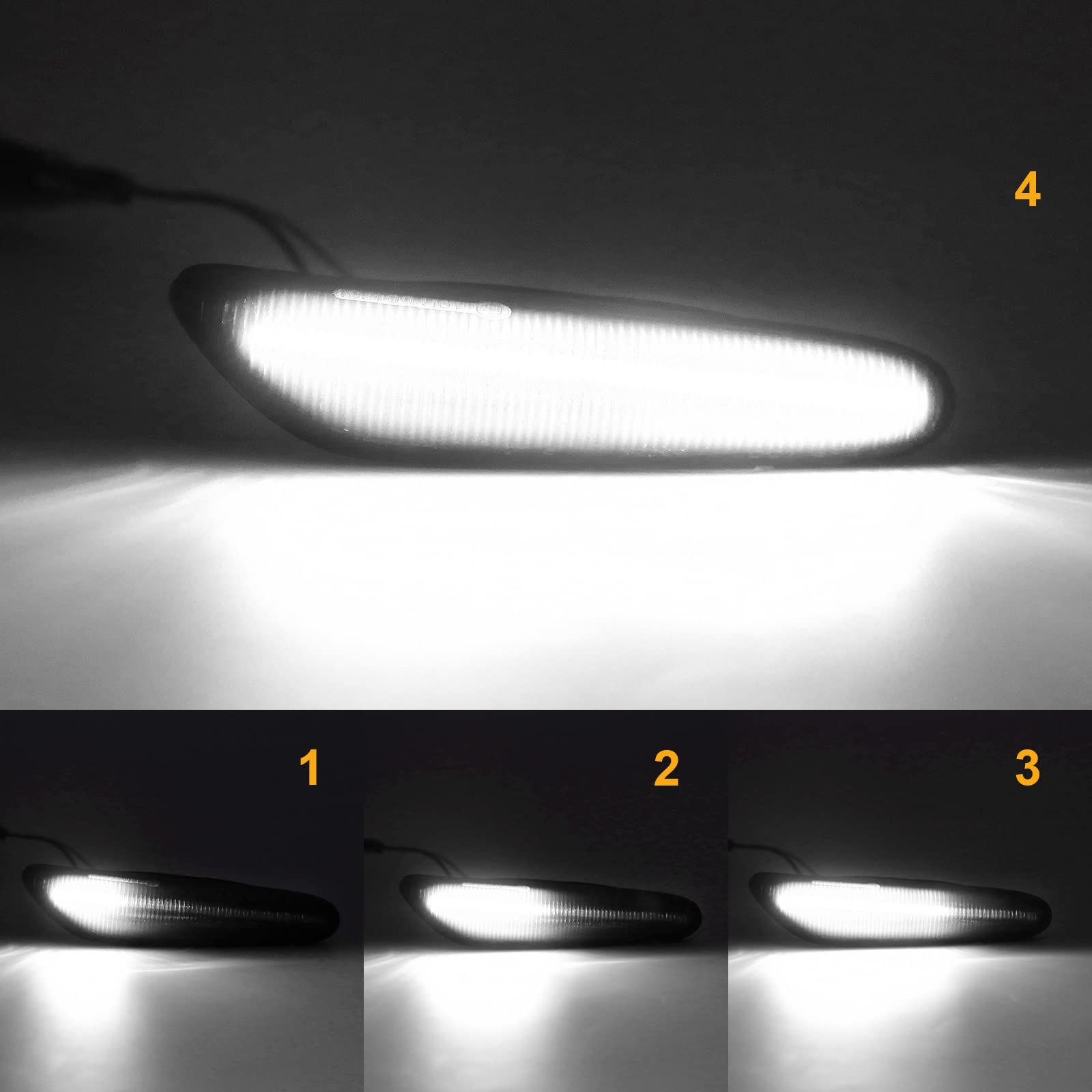 Mynoway Front Sequential LED Side Marker Light Replacement For 2003-2013 E60/E61 E90/E91 E92/E93 E81/E87 E82/E88 E83/X3 328i 325i 135i 128i 325xi Smoked Lens Turn Signal Indicator Dynamic Lamp.