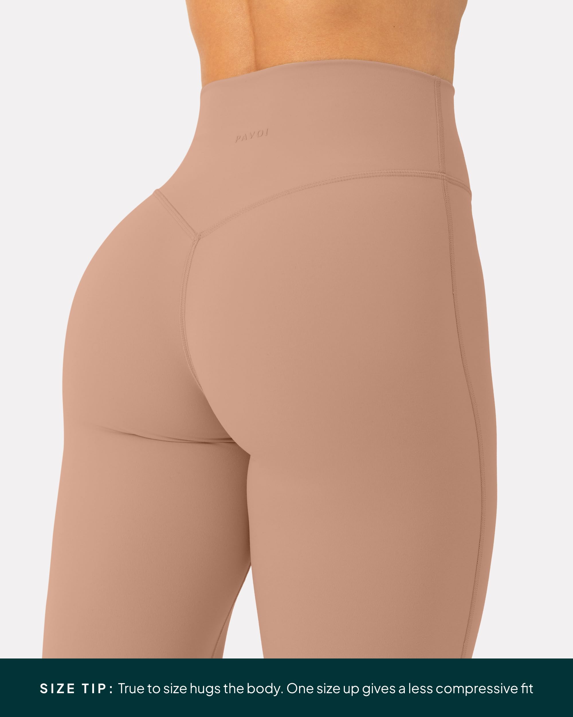 PAVOI ACTIVE Buttery Soft Workout Leggings for Women - High Waisted No Front Seam Gym Leggings Yoga Pants - FlexFlow, Full Length - Small, Sienna