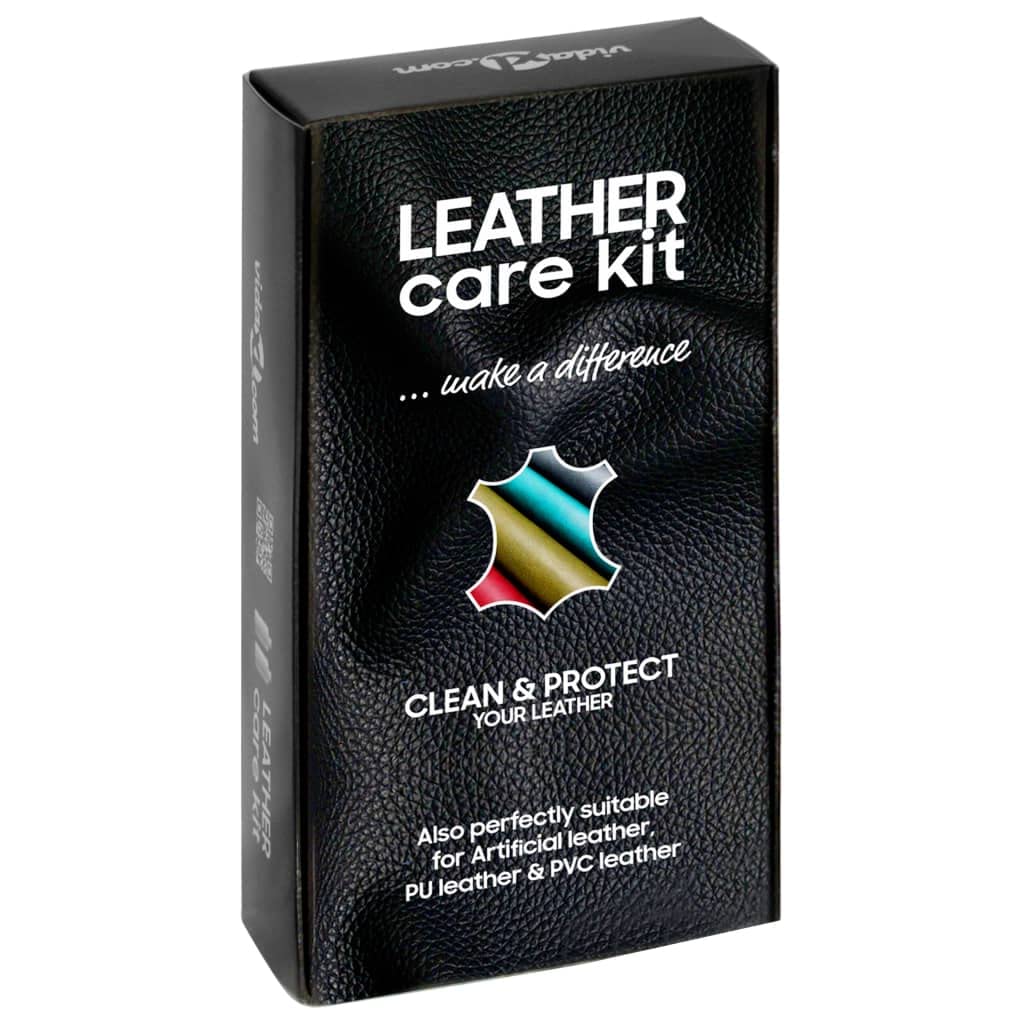 Mangloder - Set per la cura della pelle, 2 x 250 ml, con liquido detergente e liquido protettivo, per pelle liscia e ecopelle PVC, spugna e panno inclusi