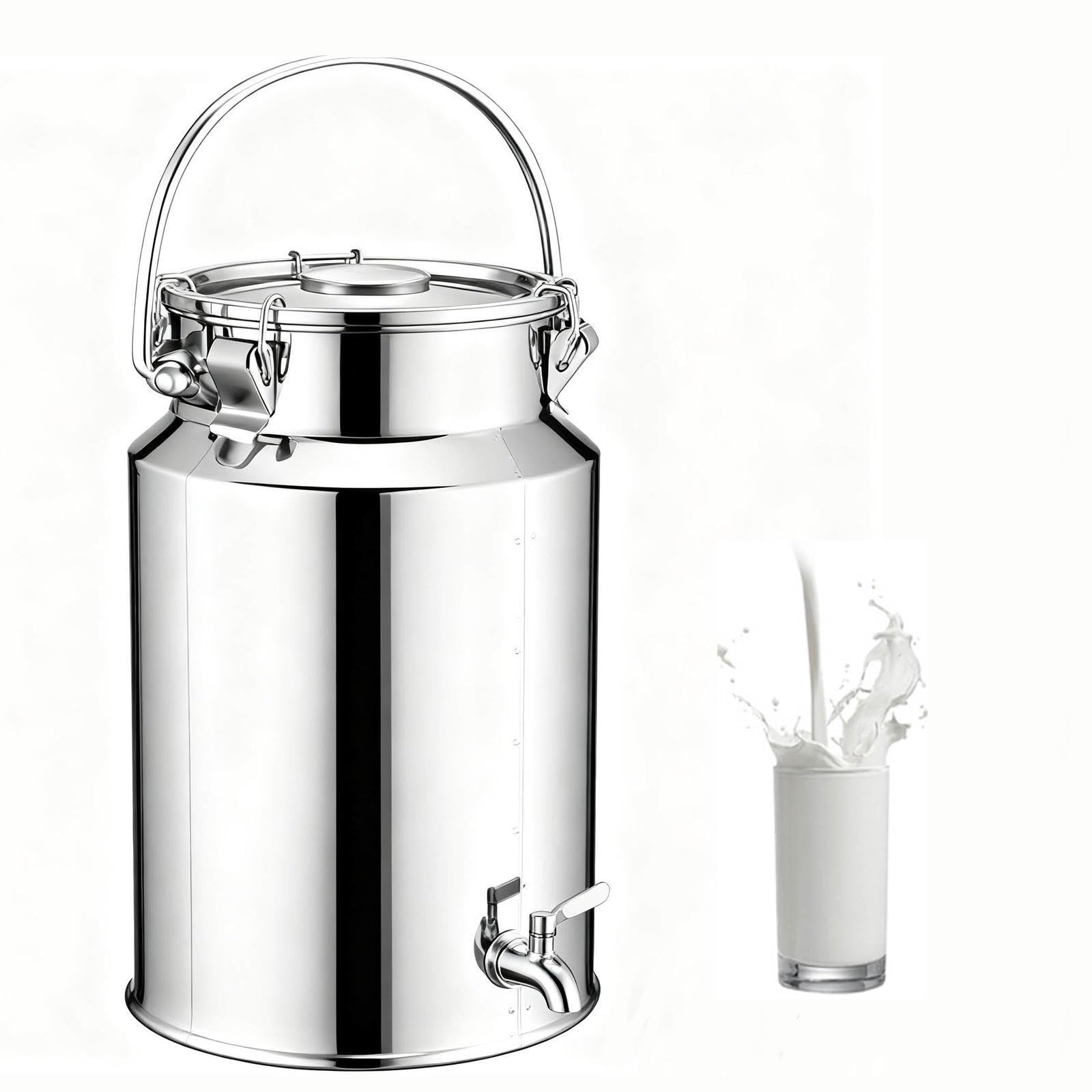 Recipiente de Acero Inoxidable Apto para Uso alimentario con Tapa y asa, Sellado para líquidos y conservación de Alimentos.