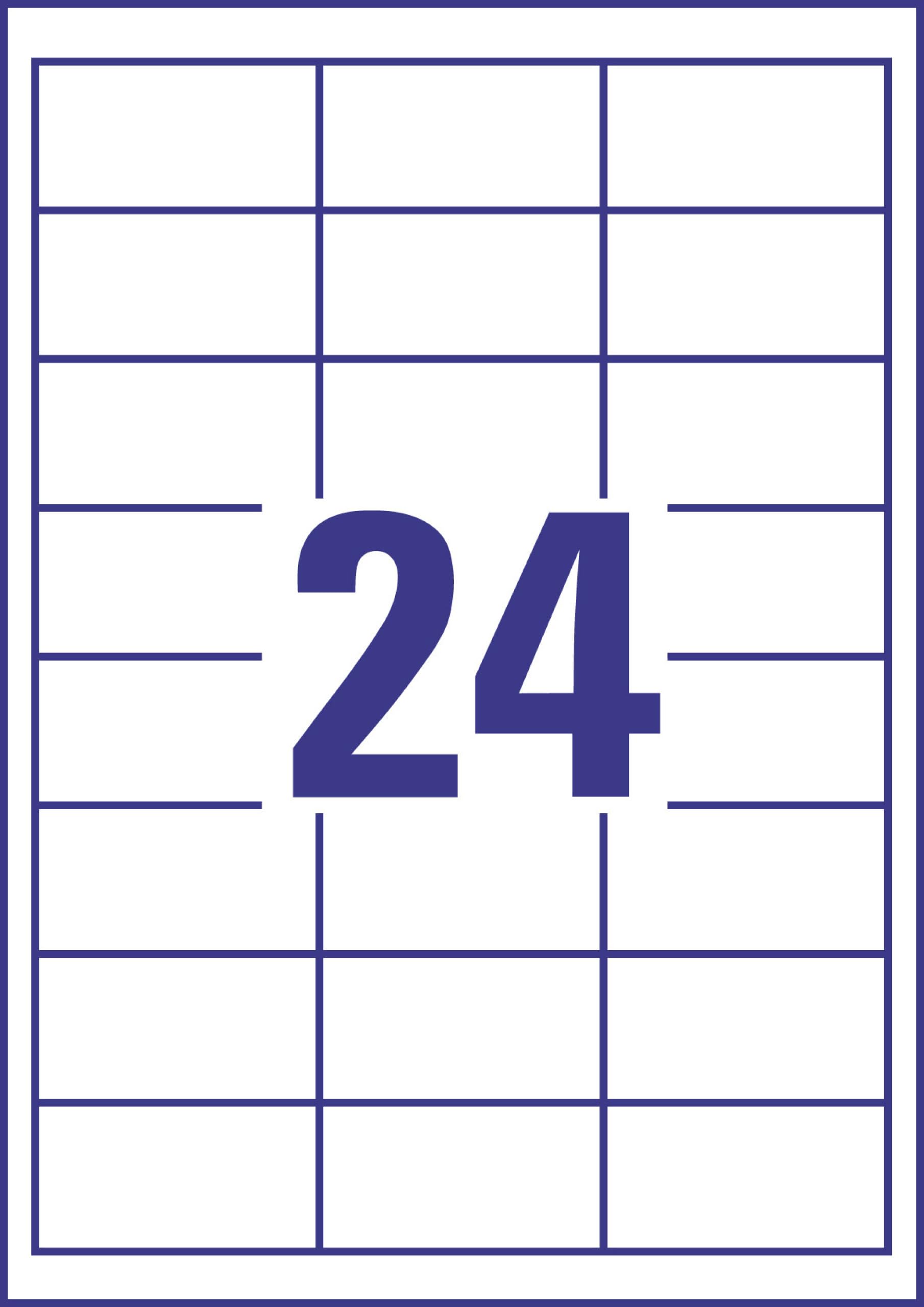 AVERY Zweckform 3658 Adressaufkleber (2.400 Klebeetiketten, 64,6x33,8mm auf A4, Papier matt, bedruckbare Absenderetiketten, selbstklebende Adressetiketten mit ultragrip) 100 Blatt, weiß