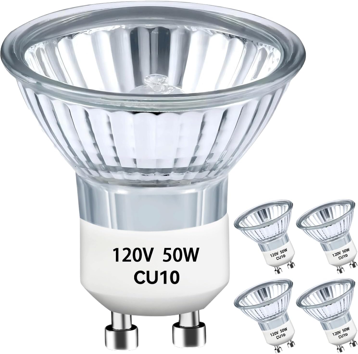 GU10 Halogen Light Bulb 120V 50W, 4PCS Tlf Fggl024 Uv Bulb, GU10+C, MR16 Light Bulb for Candle Warmer Lamp, Dimmable,2700K Warm White for Reflector Track Lighting, Recessed Lighting