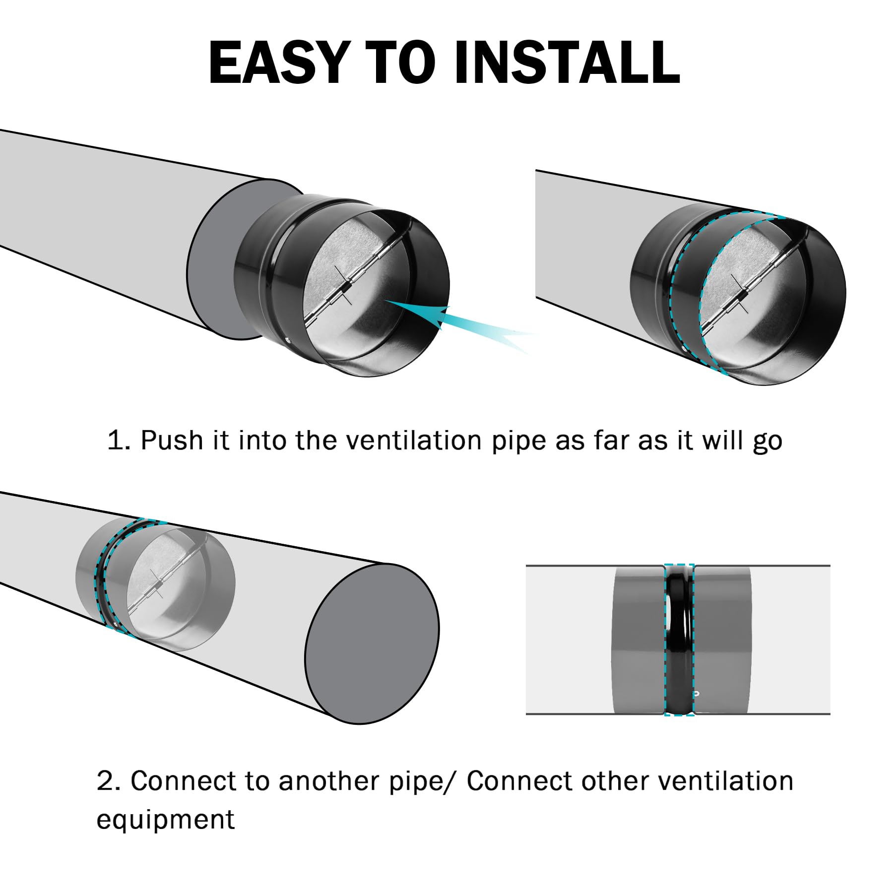 4 Inch Draft Blocker Backdraft Damper Duct Draft Stopper
