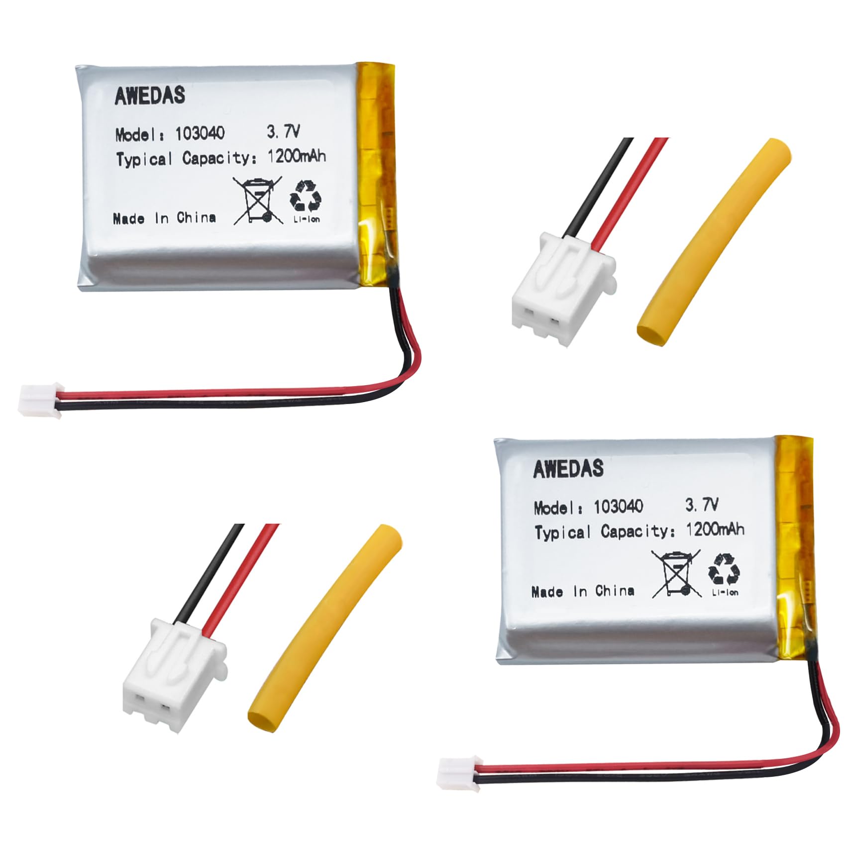 IᑭᕼOᑎE ᙭ Part Number: 103040, Rechargeable 3.7V 1200mAh Li Lipo