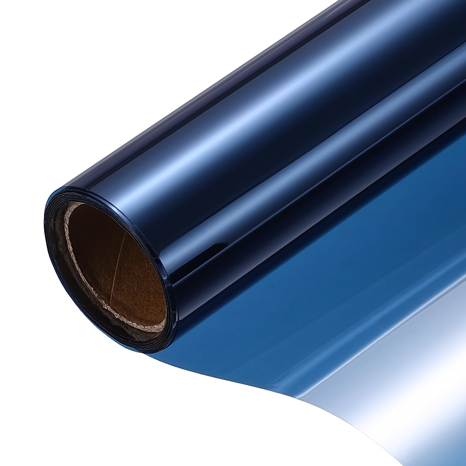 sourcing map Privacy Window Film, PET One-Way Mirror Window Tint Reflective Heat Control Self-Adhesive Cling Glass for Home Office Daytime Privacy Protection, Dark Blue Silver(40cm x 300cm)
