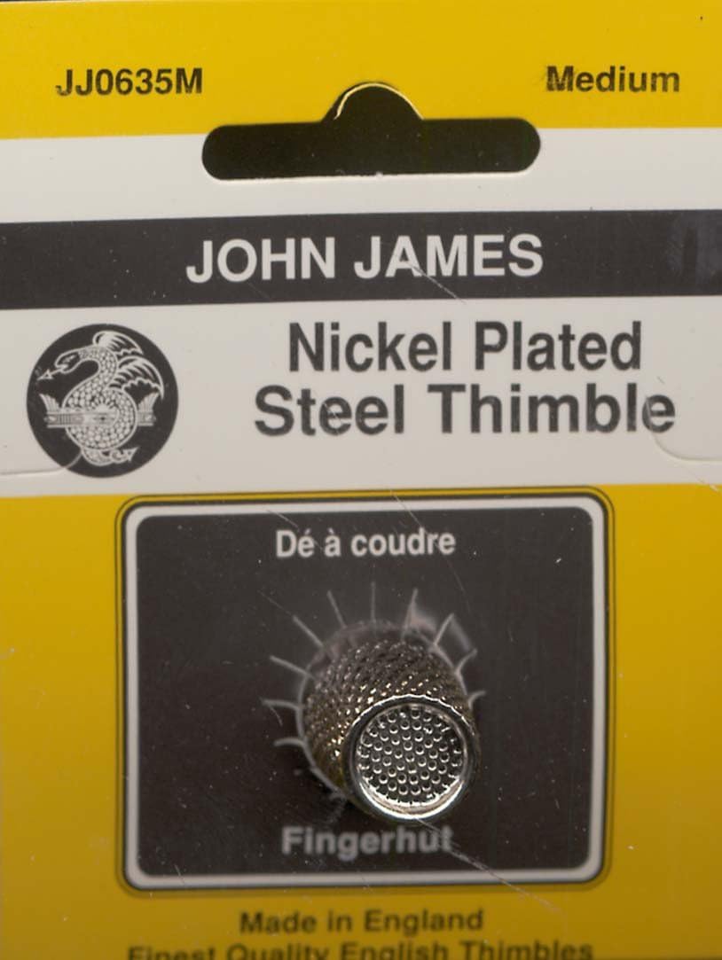 Colonial Needle JJ0635-M Nickel Plated Steel Crimp Top Thimble, Medium