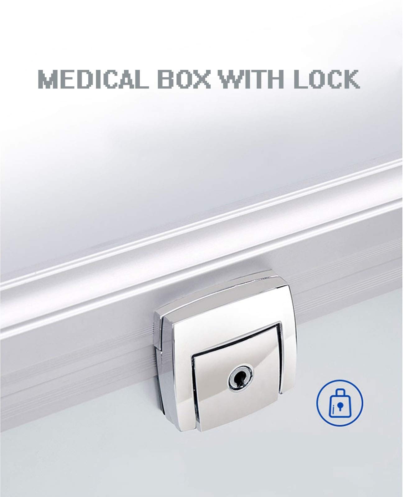 MRKU Botiquín de Primeros Auxilios Familiar, portátil, de aleación de Aluminio, Organizador de contenedores médicos, Pastillero de 2 Niveles.