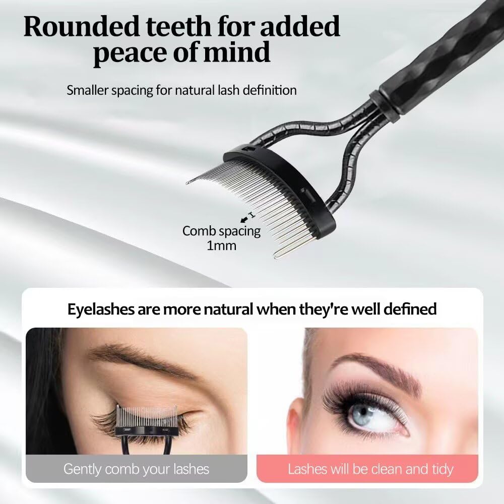 Cepillo para pestañas y cejas peine separador espoolie herramientas de maquillaje ojos juego 3 piezas