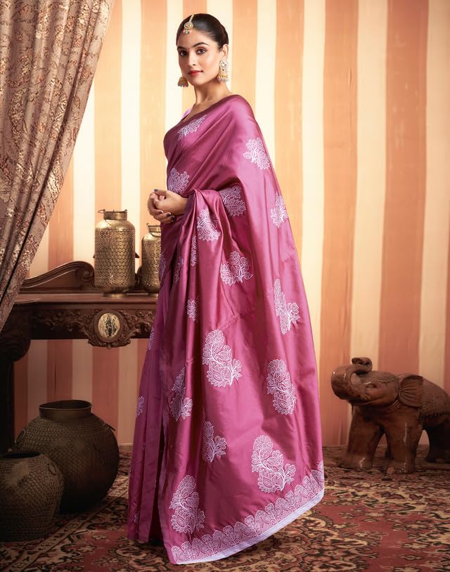 Image of SIRIL Women's Kanjivaram Soft Silk Saree Pure Silk Saree With Unstitched Blouse Piece
