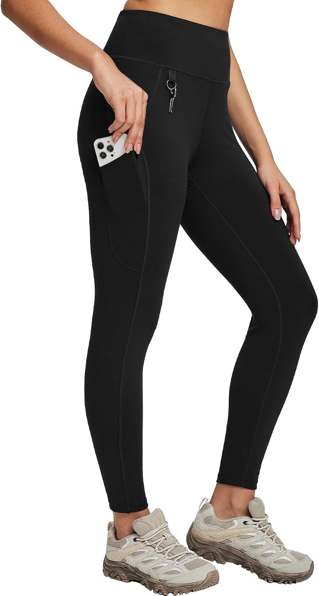 baleaf Walking Hiking Leggings for Women with 3 Pockets Gym Outdoor Trousers High Waisted Quick Dry