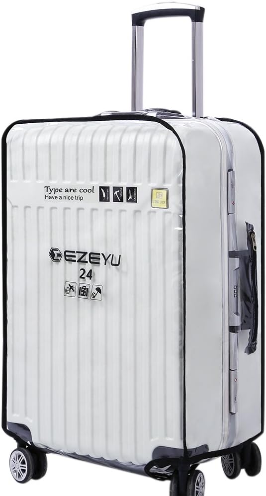 Aviation Transparent Luggage Cover Clear PVC Suitcase Protector Travel Waterproof Anti Scratch/dust Baggage Cover (20-32 inch)28"(19.6"L x 26"H x12.6"W)