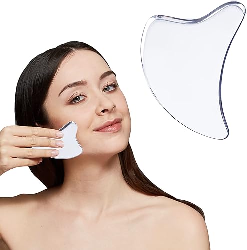 Herramienta de masaje Gua Sha de acero inoxidable, tabla de raspado antienvejecimiento, para levantamiento de rostros, reducción de hinchazón,