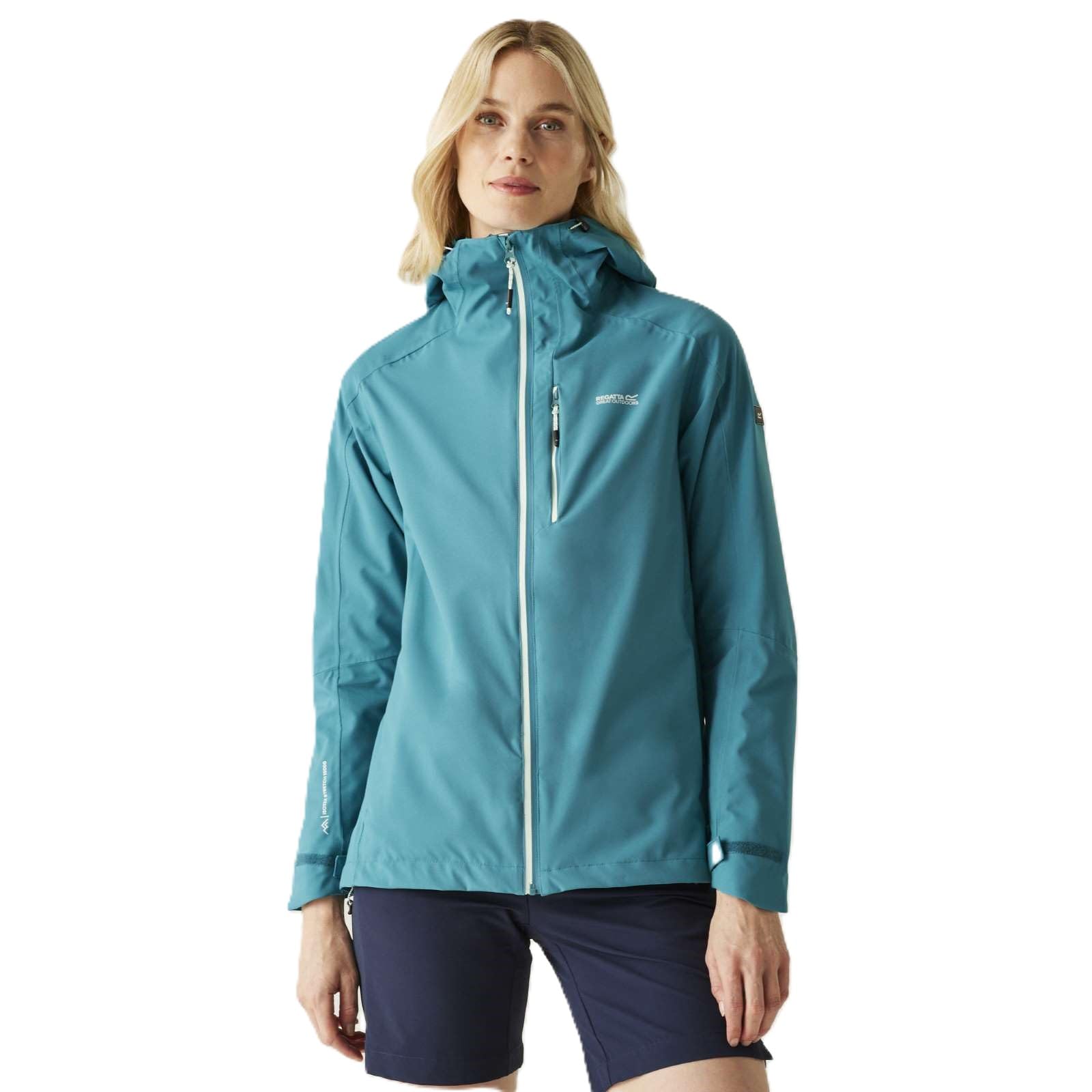 Regatta Birchdale II Women's Turquoise Waterproof Isotex 15000 Polyester Stretch Shell Jacket - Size 8 Plus