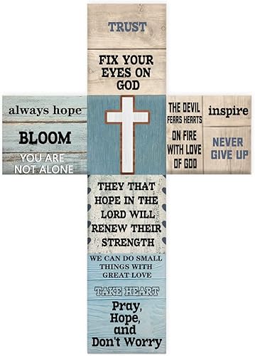 Miniatura 6 de Placa de pared con cruz de madera con texto en inglés Be Still and Know That I Am God (Be Still and Know That I Am God)