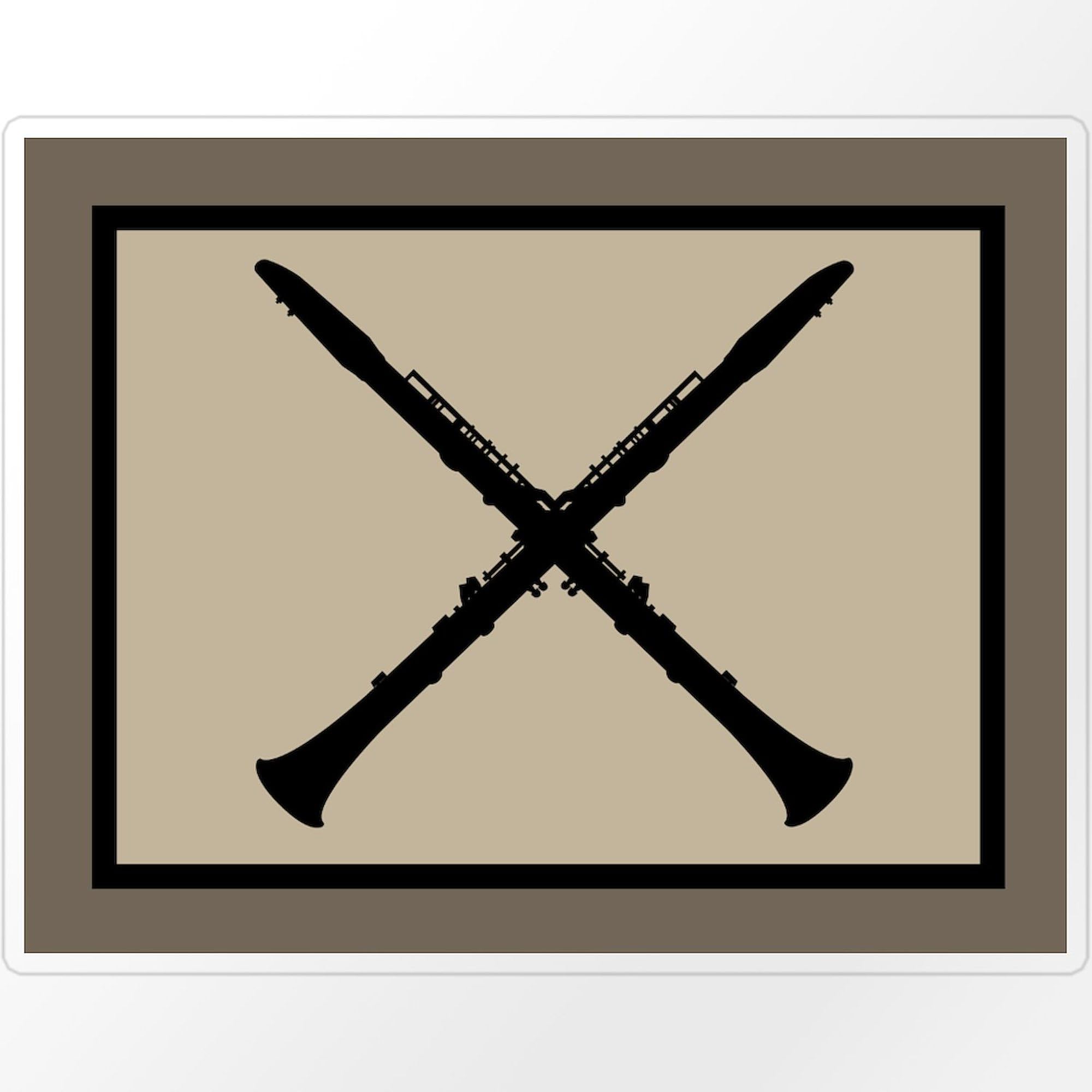 CafePress Clarinet Music Instrument Band Medium Die Cut Stic Medium Die Cut Sticker, 5.75