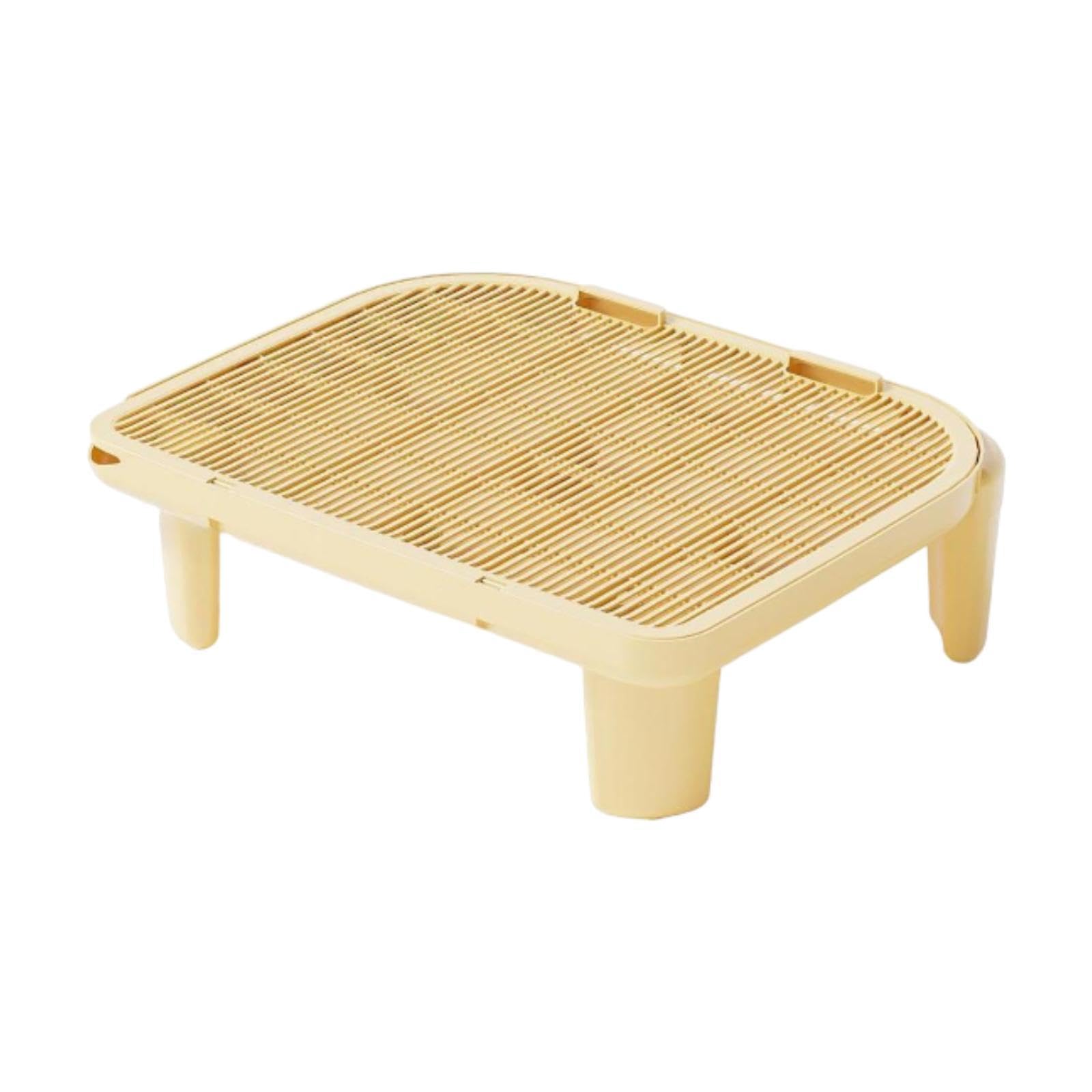 Alfombrilla Duradera para Arenero de Gatos, Alfombrilla para Bandeja Antiderrame, Alfombrilla para Patas de Gatitos, Alfombrilla de Filtración de Dese, Amarillo