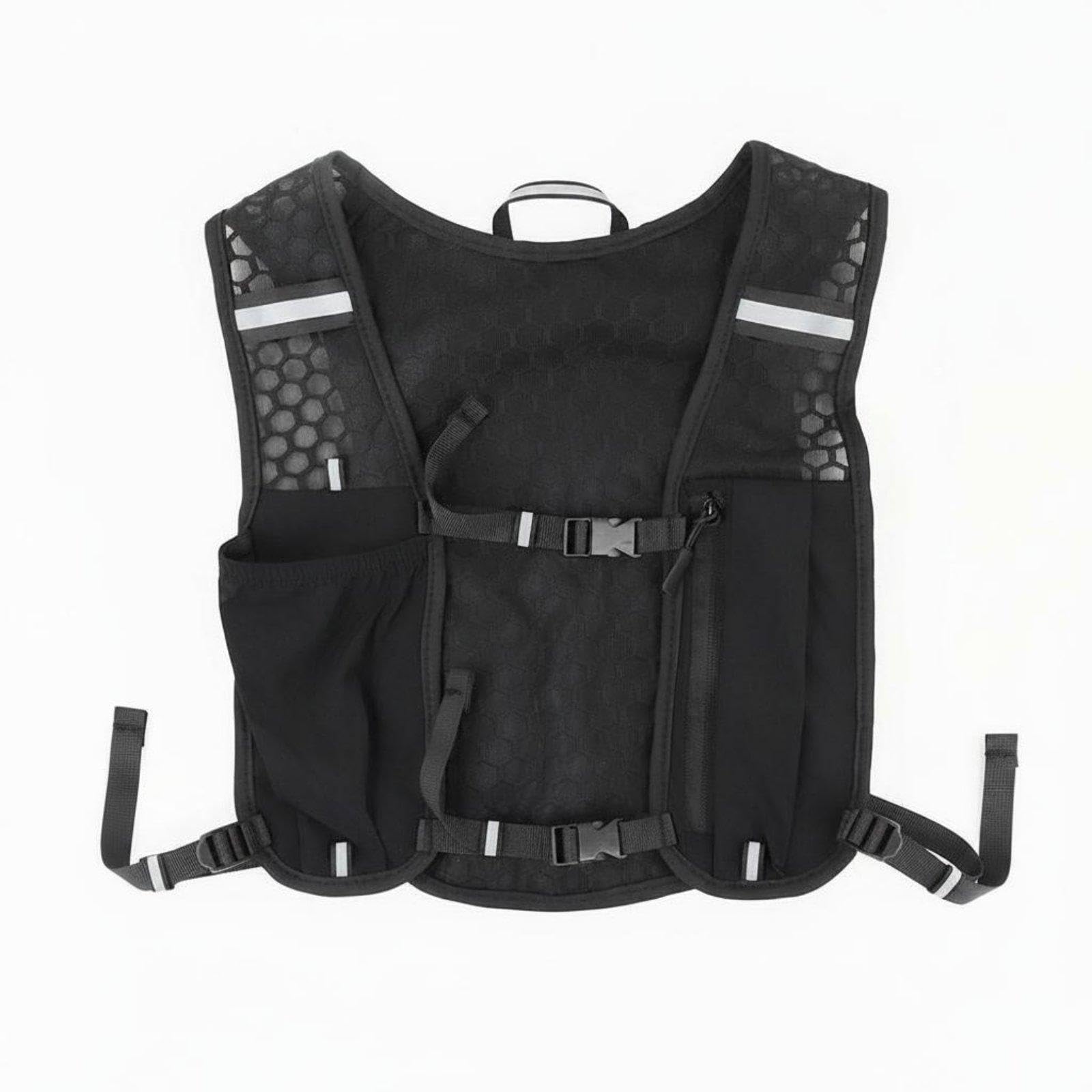 SNAPPSY Trail Running Vest Pack Lightweight Running Backpack Vest Reflective Sports Gear for Runners, Cyclists, Outdoor, Hiking Black Sports Vest-image-32