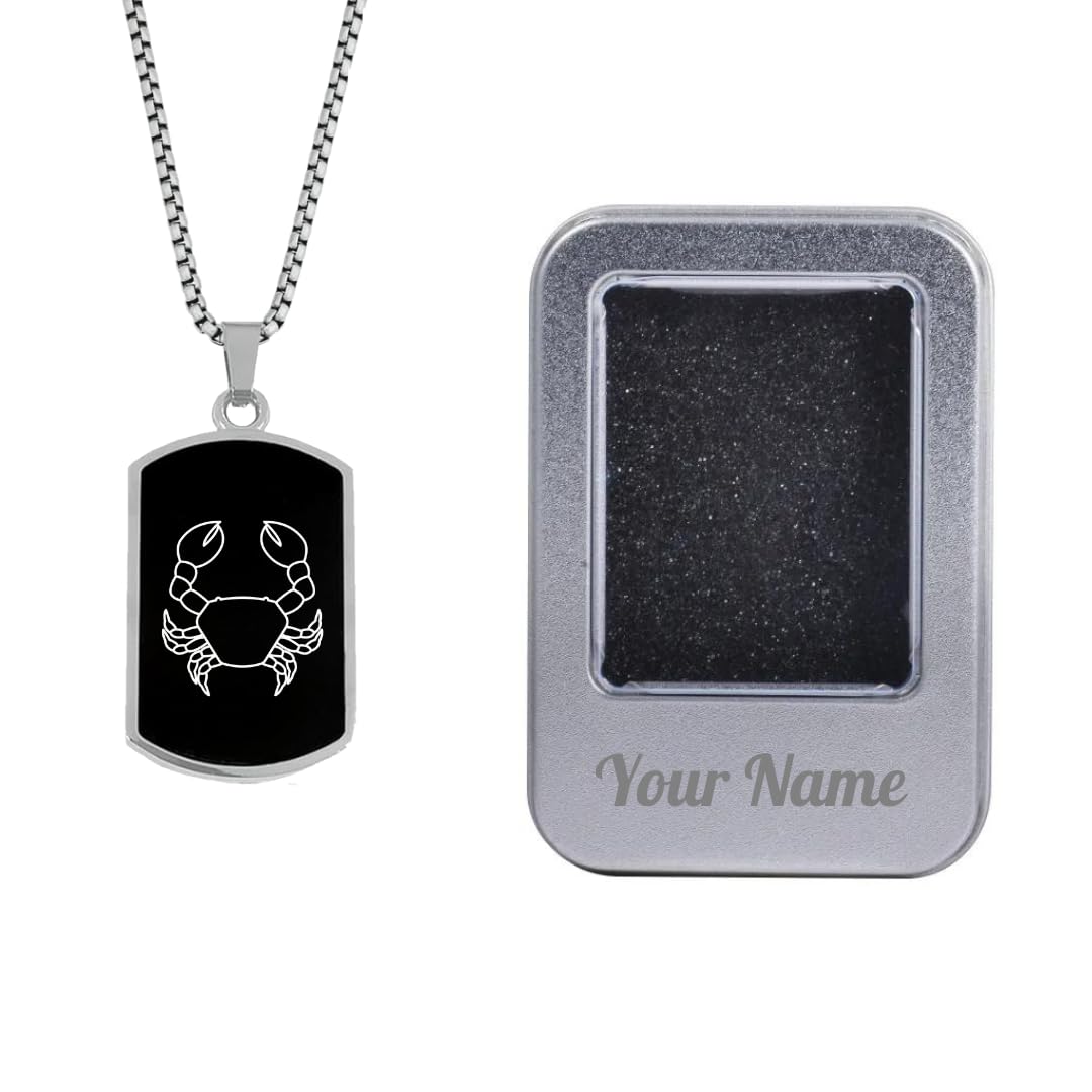 Giftana Zodiac Cancer Necklace for Men and Women, Zodiac Rectangle Pendant Necklace, Zodiac Sign Pendant Chain Necklace with Personalized Name Gift Box, Rashi Necklace, Birthday Gifts (B0CWV95ZJV) Amazon Price History, Amazon Price Tracker