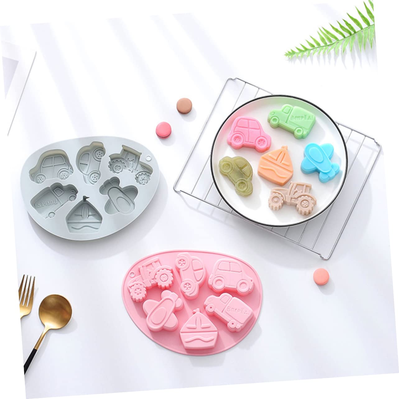Amosfun 4 Pz Stampo da forno in silicone stampo torta natale stampo cioccolatini caramelle alla frutta di gelatina torta alla frutta stampo in silicone multiuso Stampo per torta fai da te