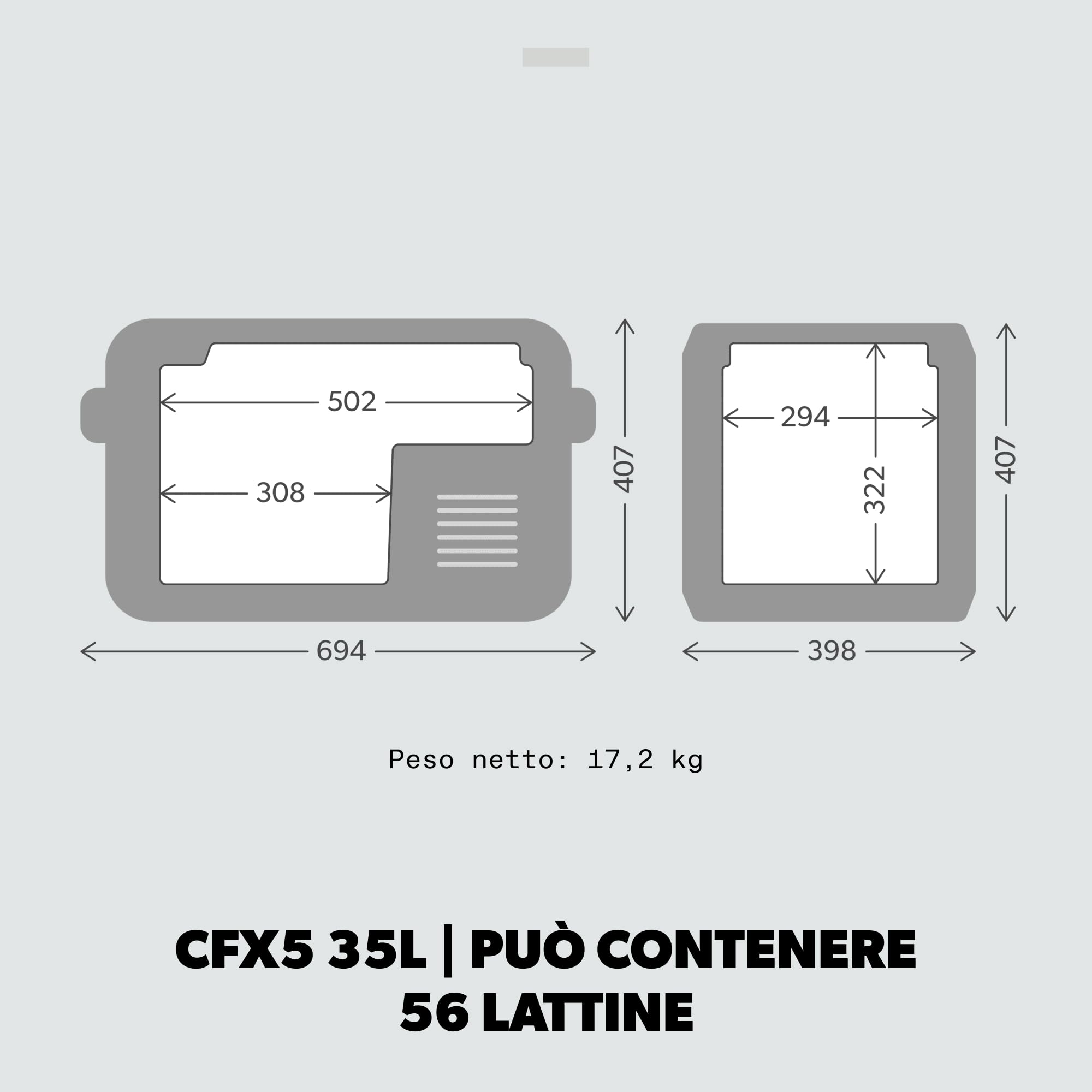 Dometic CFX5 35 - Frigorifero Portatile a Compressore 35L - Mini Frigo Portatile per Auto, Camper - 12V/240V - Frigo Termo Elettrico, Freezer Piccolo