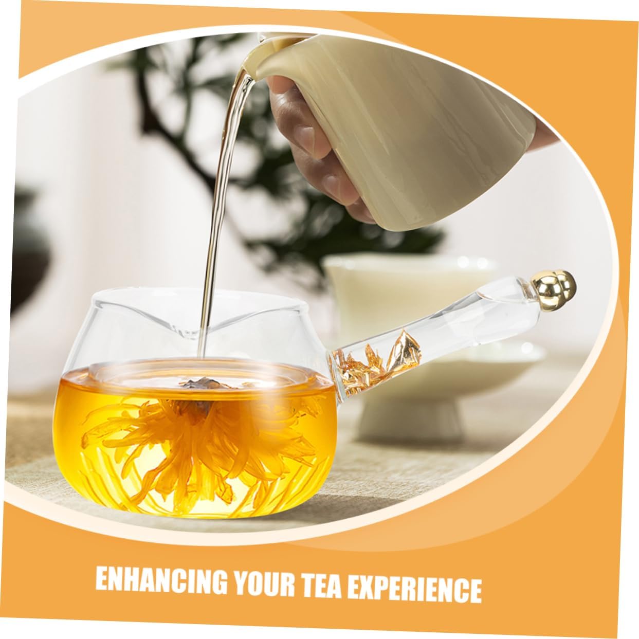 2-pc Glass Tea Cup Strainer Set Heatproof Portable for Tea Coffee Serving