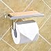 Produktbild Ainstsk WC-Papierrollenhalter Edelstahl Wand montiert Badezimmer Tissue Aufbewahrung mit Handyhalterung Regal Ständer, Silber, Free Size