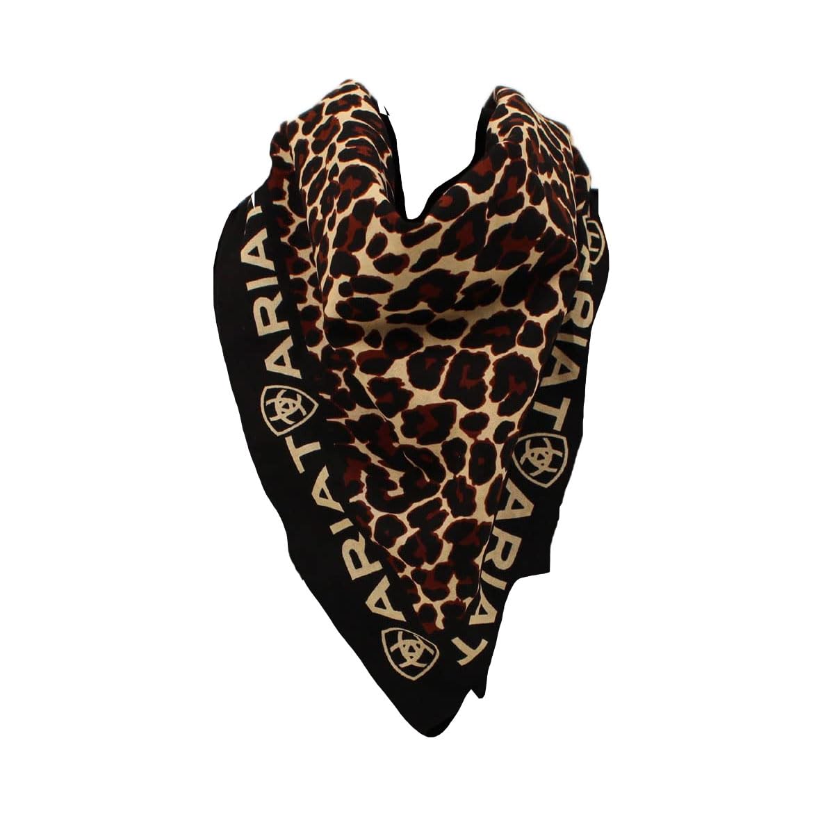 ARIAT Leopard Print Cotton Bandana, Leopard Brown