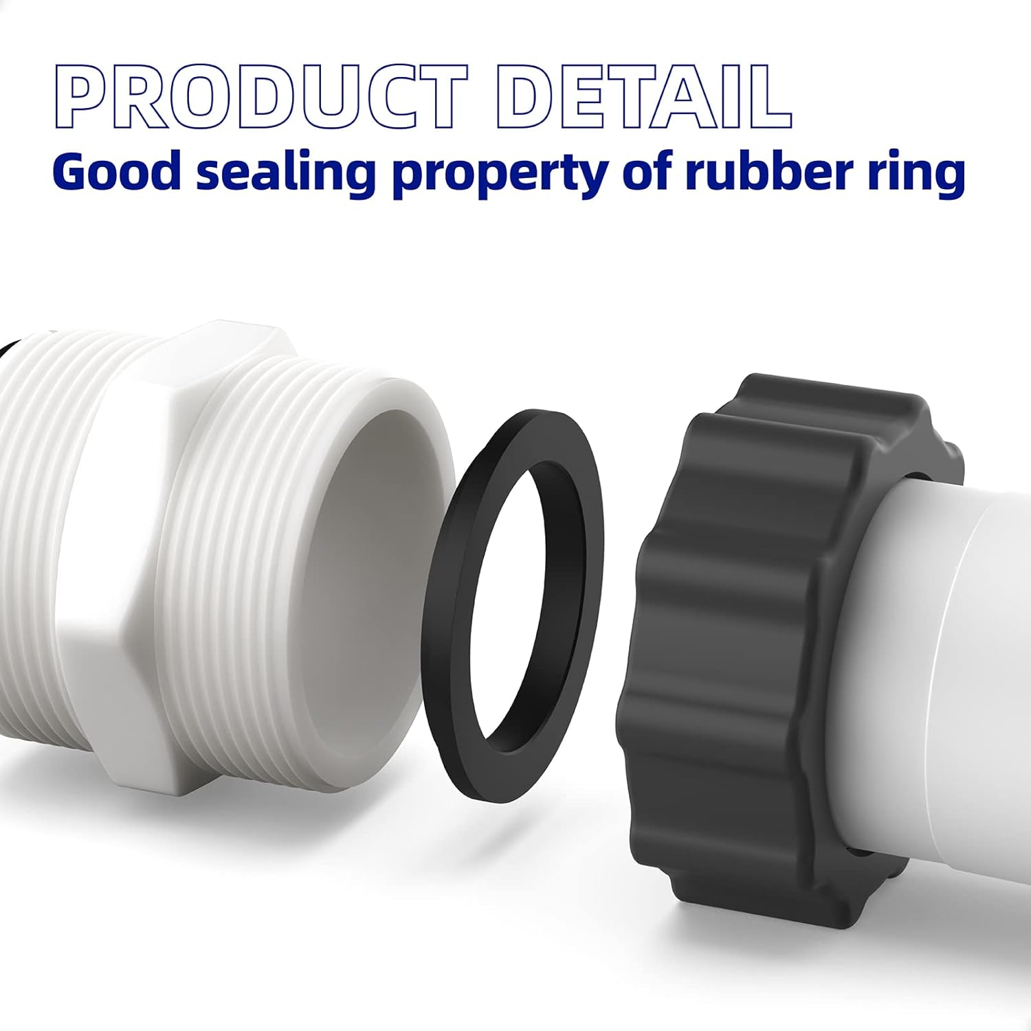 4 Pack 1.5" Pool Split Hose Connector Replacement for Intex Coleman Swimming Filter Pumps Hose, Extender w/2 L-Ring Gasket fits Salt Systems,Chlorine Generators,Above Ground Pool Hose Connector Parts