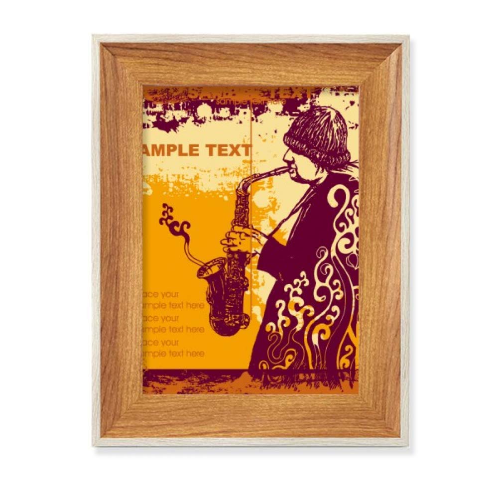 Affichage tableau art peinture avec cadre de photo en bois Saxo Jazz bureau