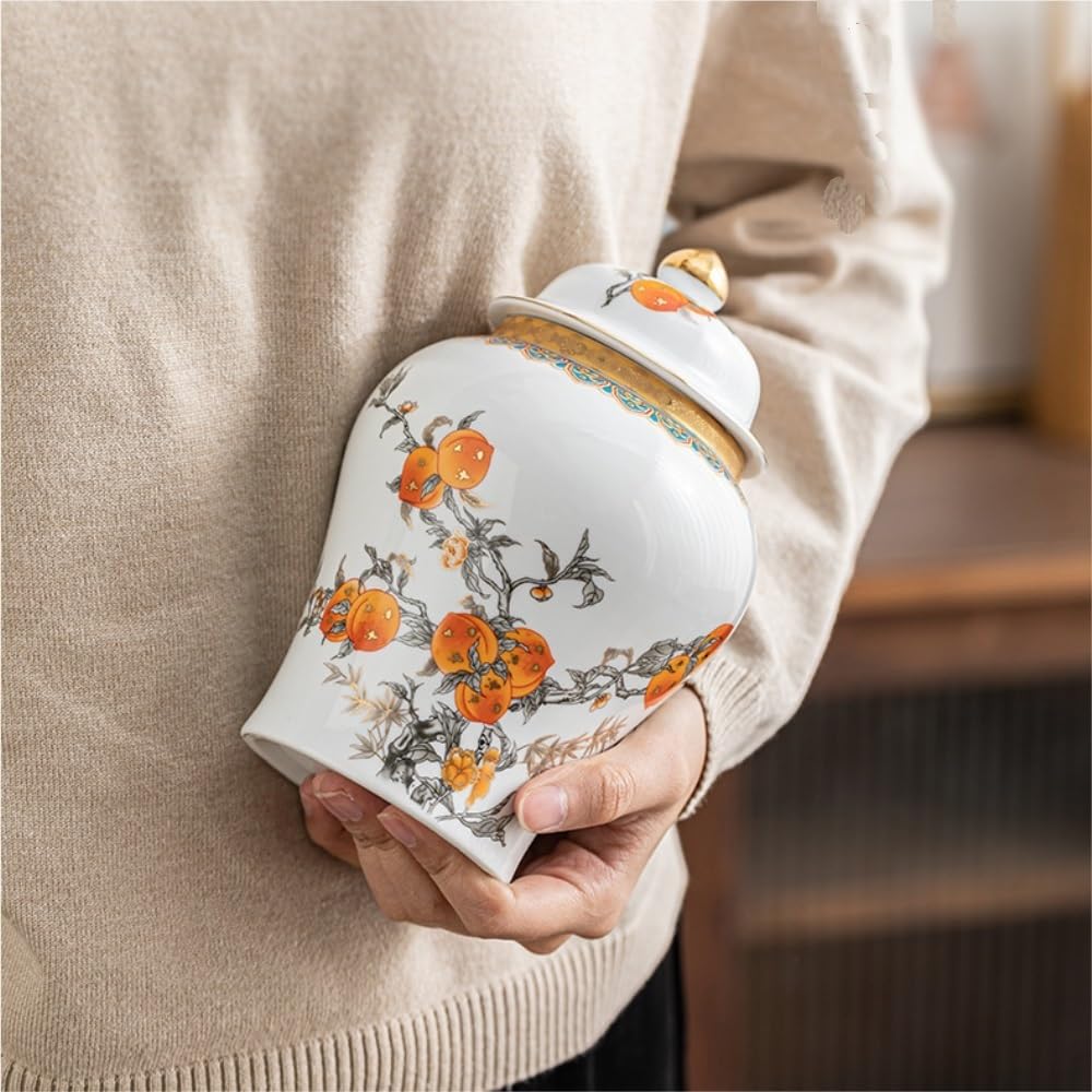 CMBSSTFC Pojemnik na herbatę Ceramiczny pojemnik do przechowywania luzem herbaty Słoik Kuchnia Zamknię słoik do przechowywania Vintage Teaware Pojedynczy/podwójny zestaw pudełek upominkowych Puszka na