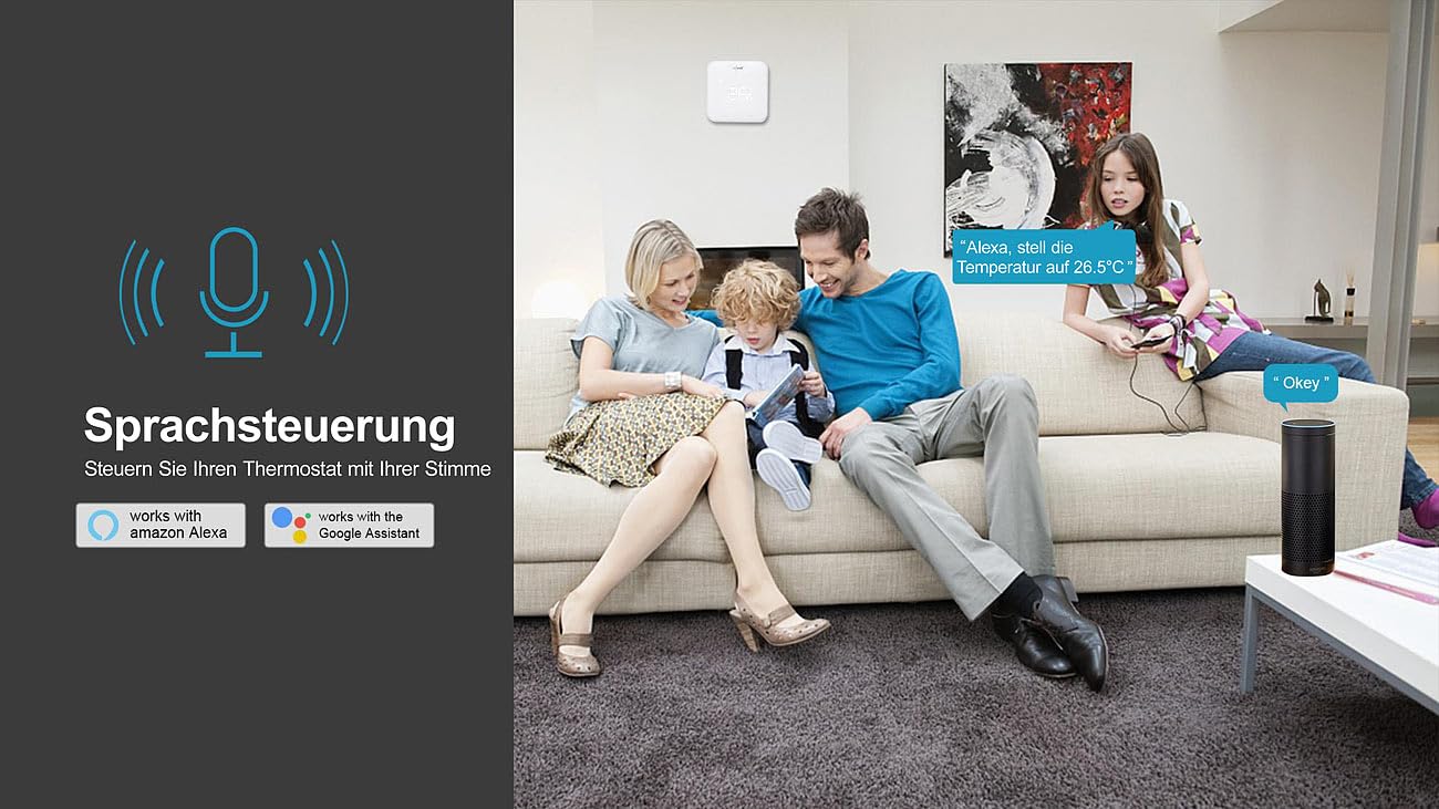 revolt Heizungs Thermostat WiFi: WLAN-Fußbodenheizungs-Controller-Steuerung mit Master-Thermostat & App (Fußbodenheizung 230V, Raumthermostat Digital Unterputz, Pumpe)