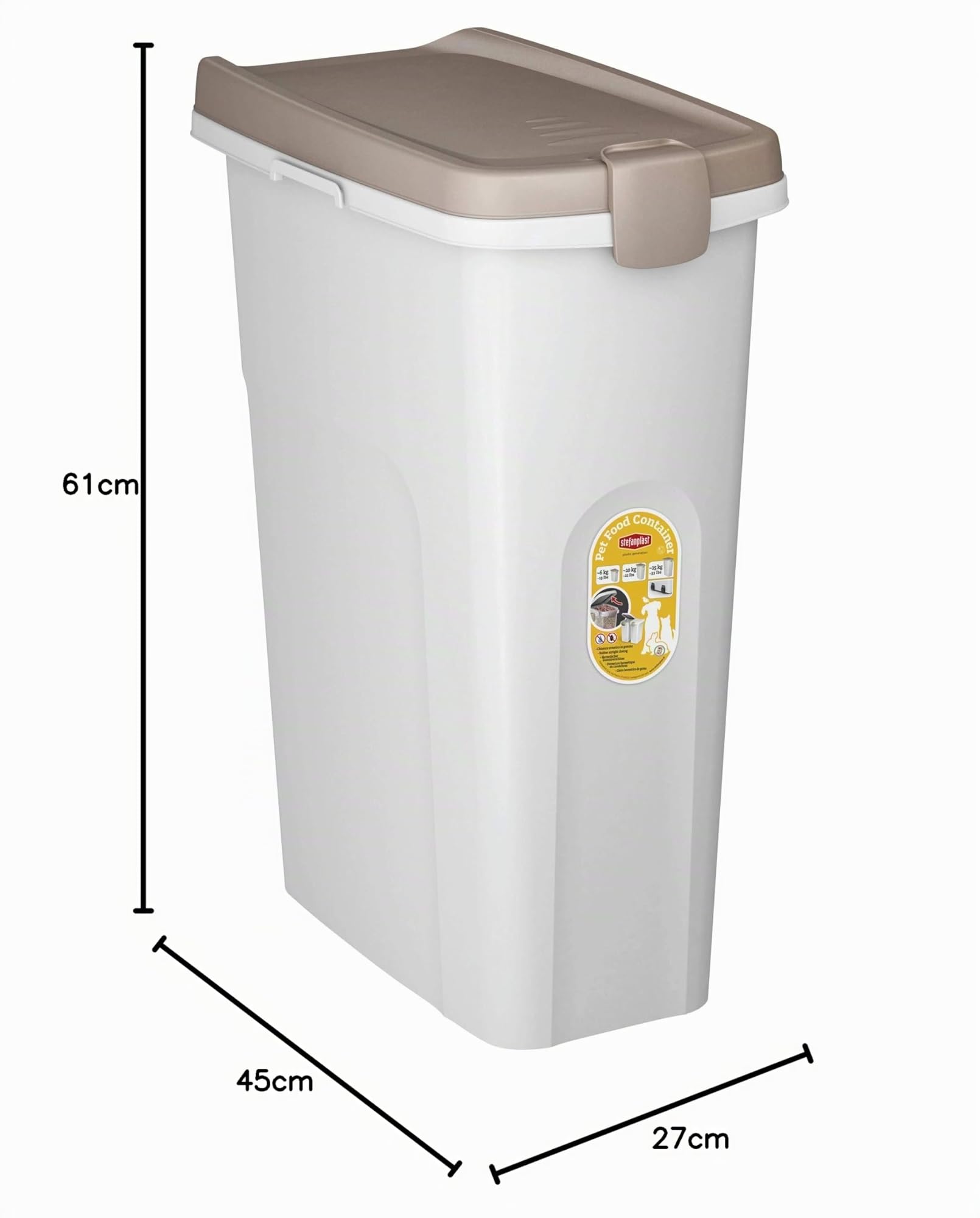 Stefanplast Contenedor Pet Food para Perro Marrón/Blanco 40 L