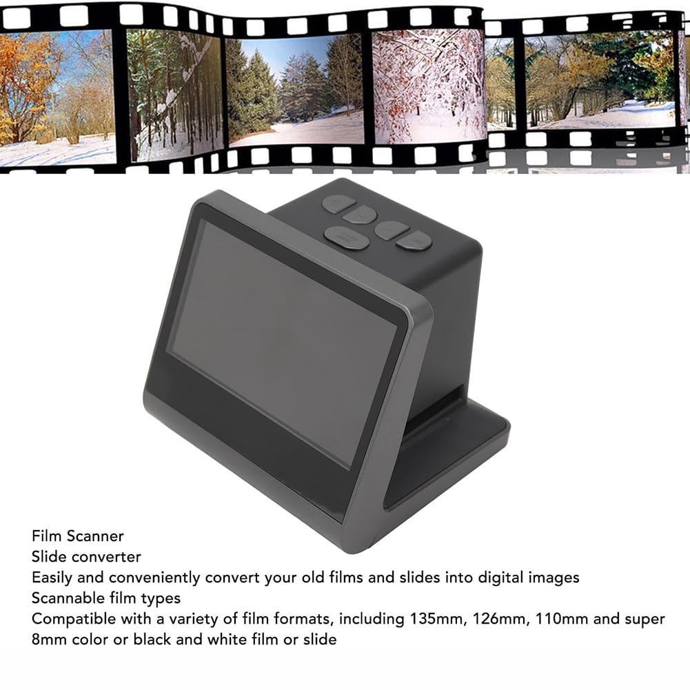 Scanner di Pellicola Digitale, Visualizzatore di Diapositive E Film da 48 MP con Display da 7 ", Scanner di Diapositive Che Converte I Film 135/126/110/Super 8Mm su JPG Images