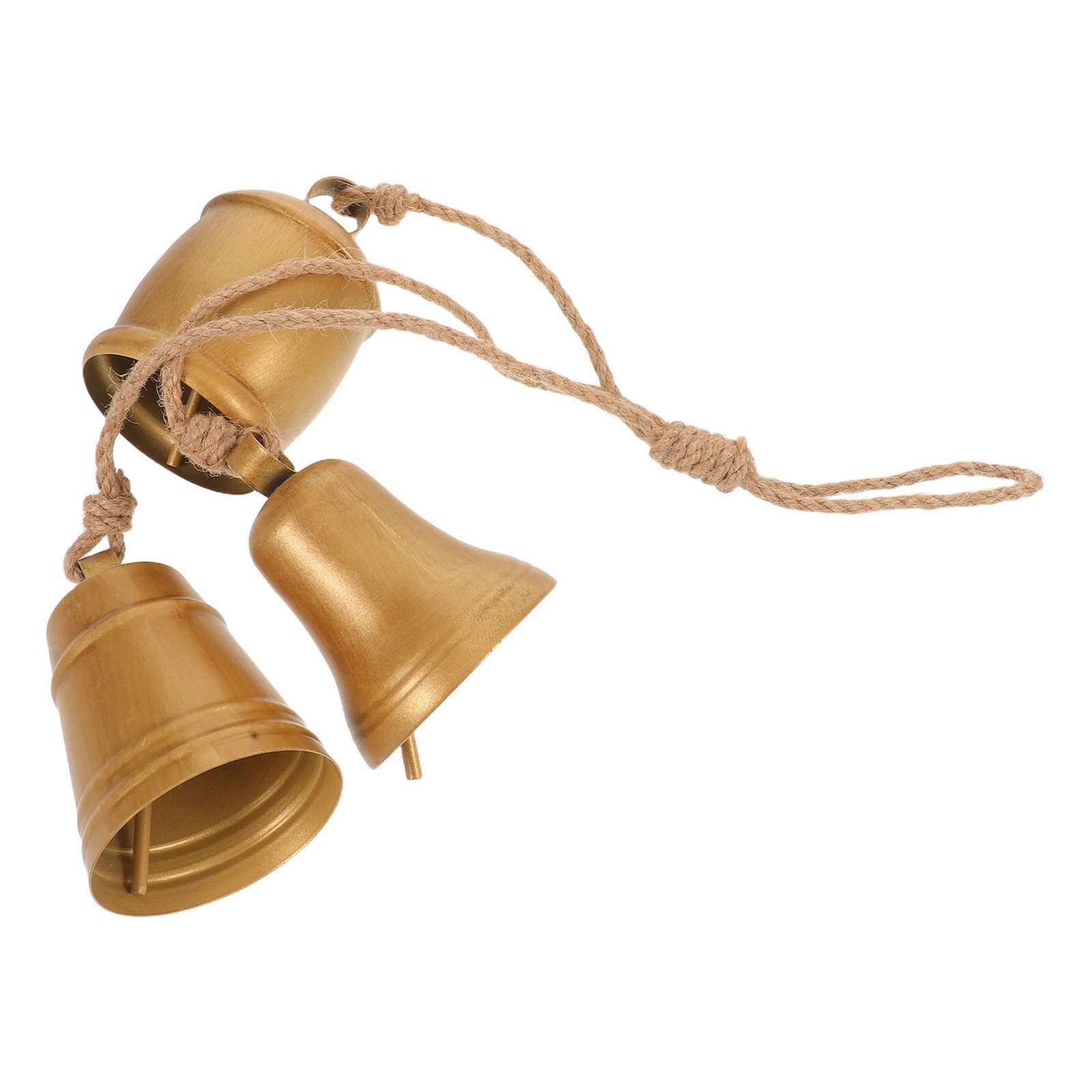 Toyvian 4 Pezzi Campanella Decorativa in Metallo con Corda per Natale, Oro | Decorazione Rustica per Casa e Porta, Suono Nitido, Compatta, Facile da Appendere, Atmosfera Festiva