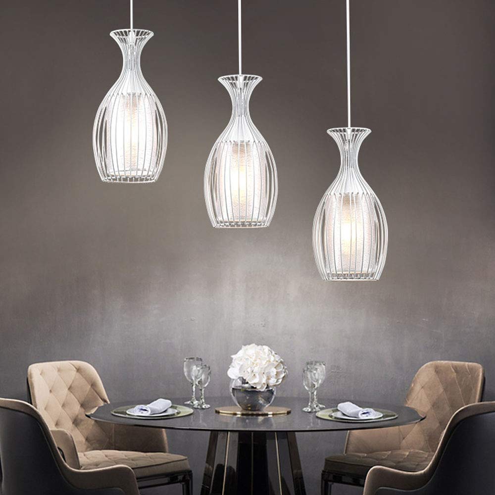 Lámpara colgante blanca de 3 luces E27 ajustable que elimina las zonas oscuras en salones