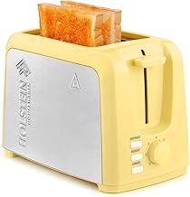 Holstein Housewares - 2-Slice Toaster with 7 Browning Control Settings, Yellow/Stainless Steel - Great to Toast Bread, Bagels and Waffles