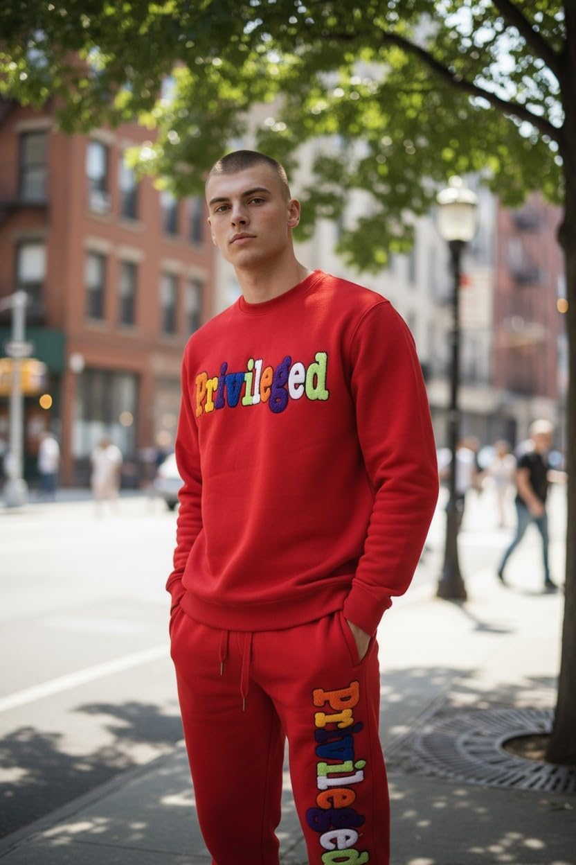 SCREENSHOT APPLIQUE F11966 Premium Fleece Streetwear Chenille EMB Crew Neck Sweatshirt - Classic Fit - Image 2