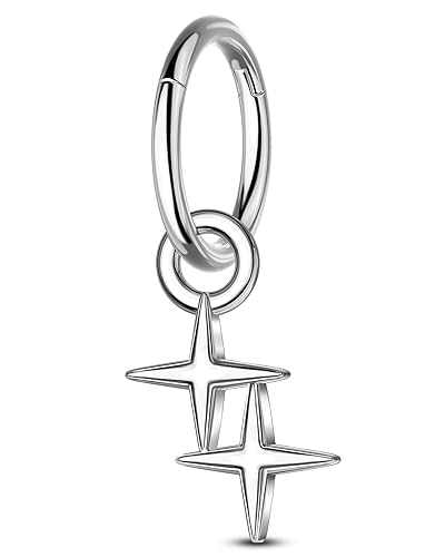 COCHARM Clicker Rook Earrings 16G Surgical Steel Rook Jewelry Dangle