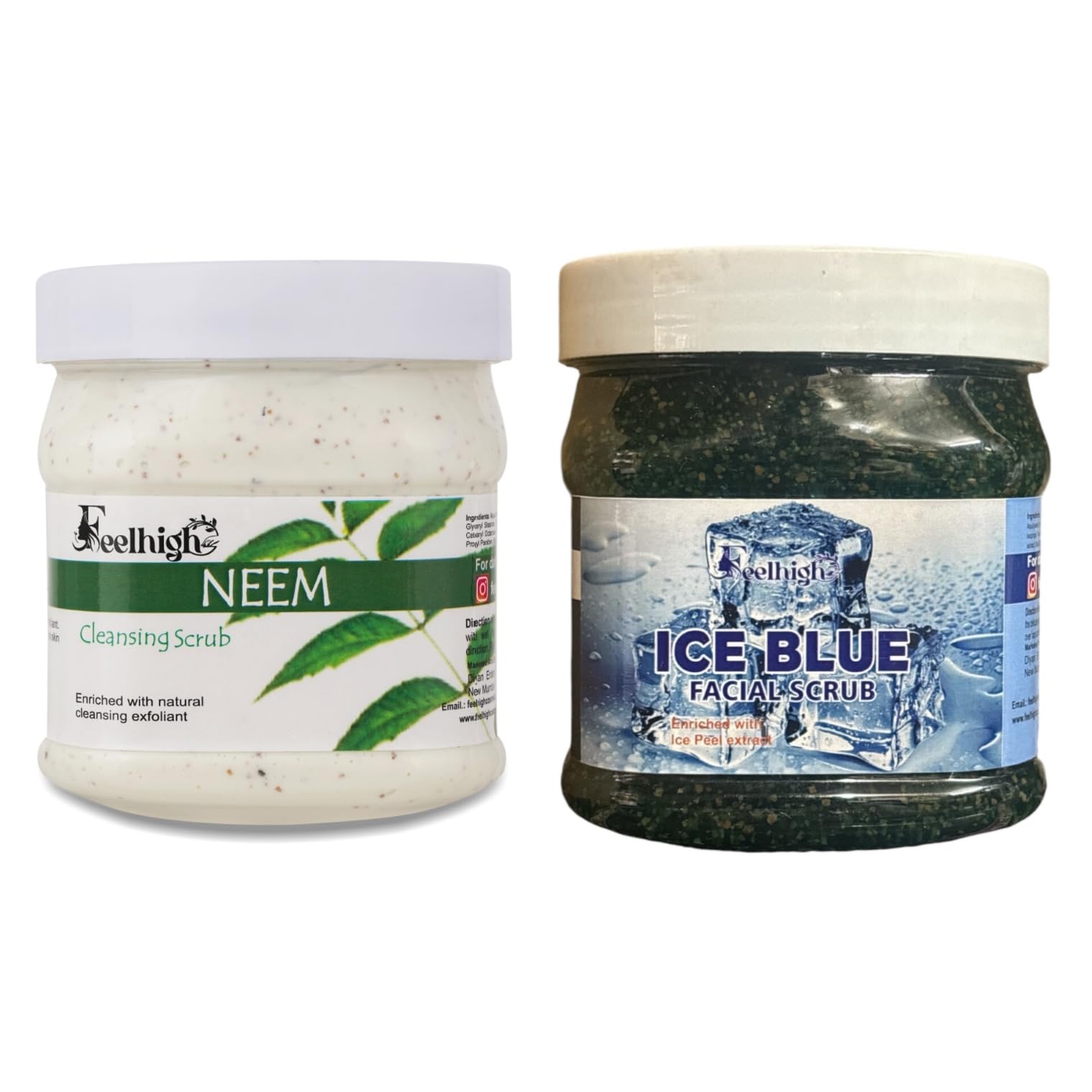 Face & Body Neem Scrub Helps to Deep Cleansing Scrub Enriched Natural Neem Extract-500ml And Ice Cool Face Scrub Helps to Refreshing Skin 500ml Men And Women-image-47