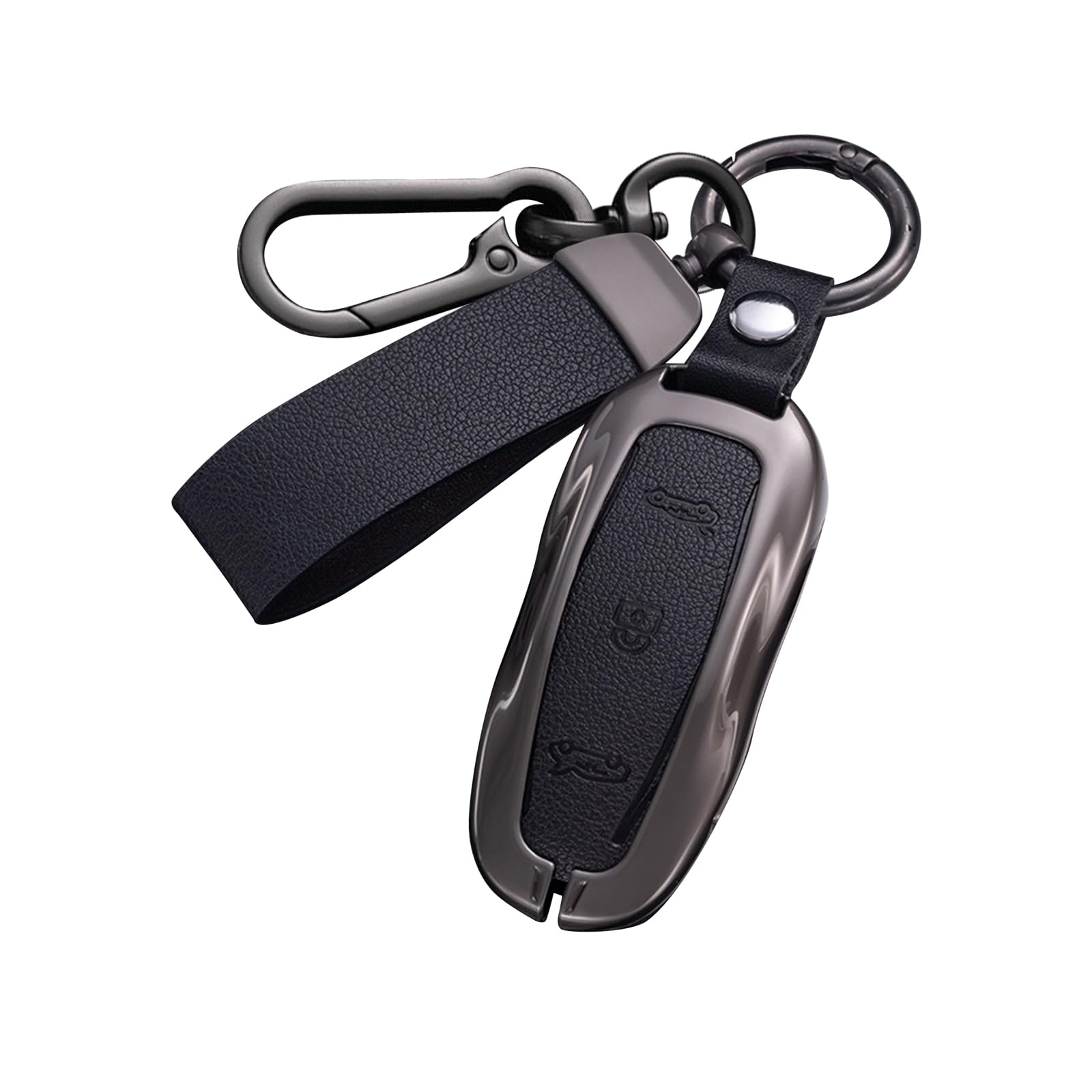 Key Fob Cover for Tesla，Key Shells Compatible with Tesla, fit Tesla Metal Key Cover Case, Model 3YS, with Key Chain, Key Less Protection Case Smart