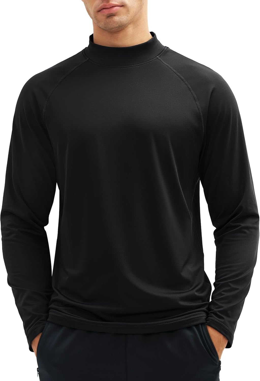 Cavva Men's Thermal Fleece Lined Shirts Mock Neck Long Sleeve Undershirt Athletic Casual Base Layer Winter Top