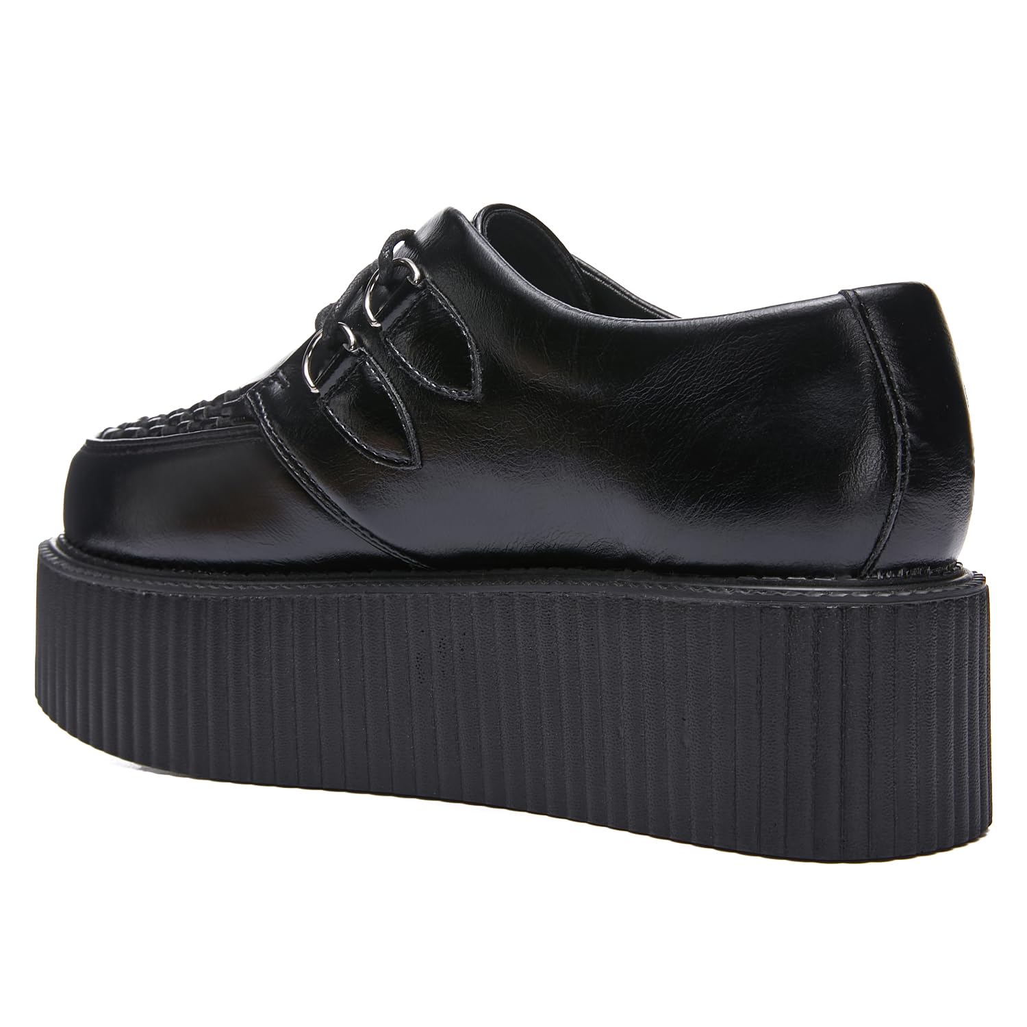RoseG Creepers Chaussures richelieu plates en cuir Oxford pour femme
