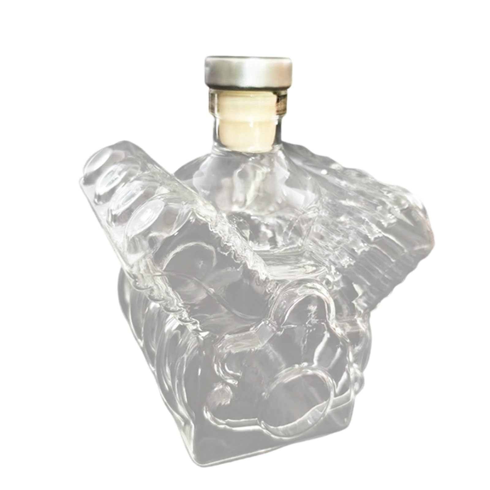 MALSSE Artistic Engine Shape Wine Decanter Glass Bottle with Large Capacity Glassware Liquor Dispenser for Home Club Decors Elegant Club Accessories