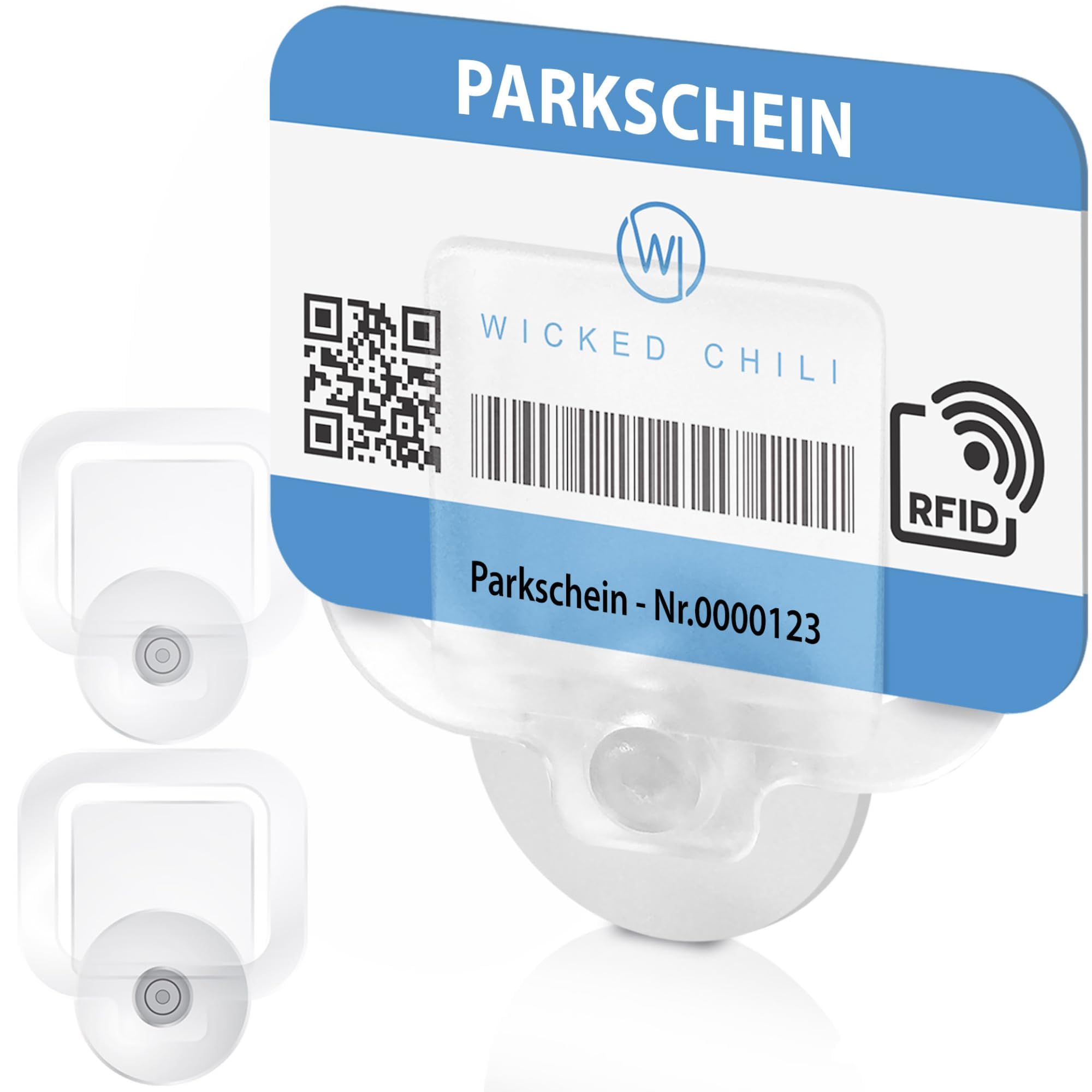 2X Parking Permit, Ticket and Note Holder for Car Windscreen, Clips with Removable Suction Cup, Avoid Parking fine, Set of 2 (Made in Germany) Transparent