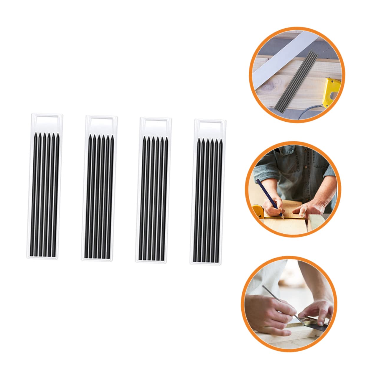 EXCEART 72piezas Recarga De Lápiz Mecánico Para Carpintería Leads De Grafito Para Superficies Irregulares Para Trabajos Construcción