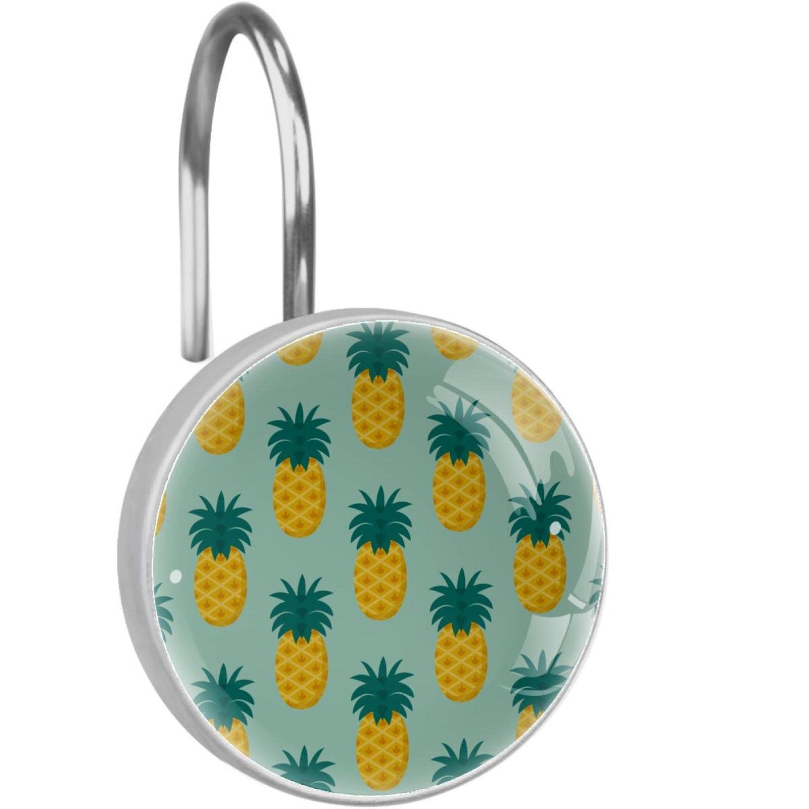 Crochets pour rideau de douche anti-rouille en acier inoxydable motif ananas