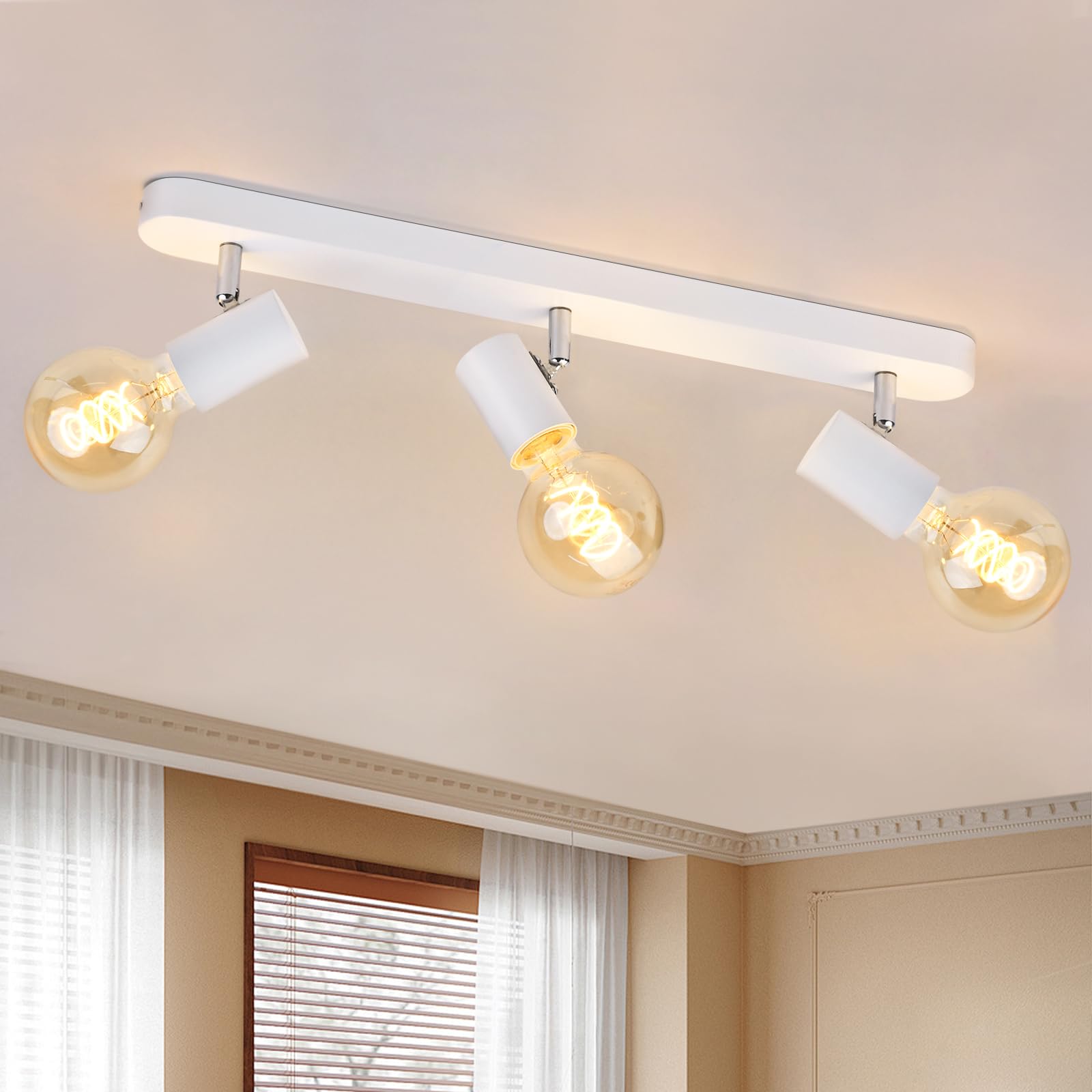 Lampa sufitowa / kinkiet, reflektor barowy w stylu retro, obrotowe i obrotowe, 3 lampy sufitowe w stylu retro w stylu vintage, do kuchni, salonu, korytarza, schodów, kawiarni (bez żarówki)